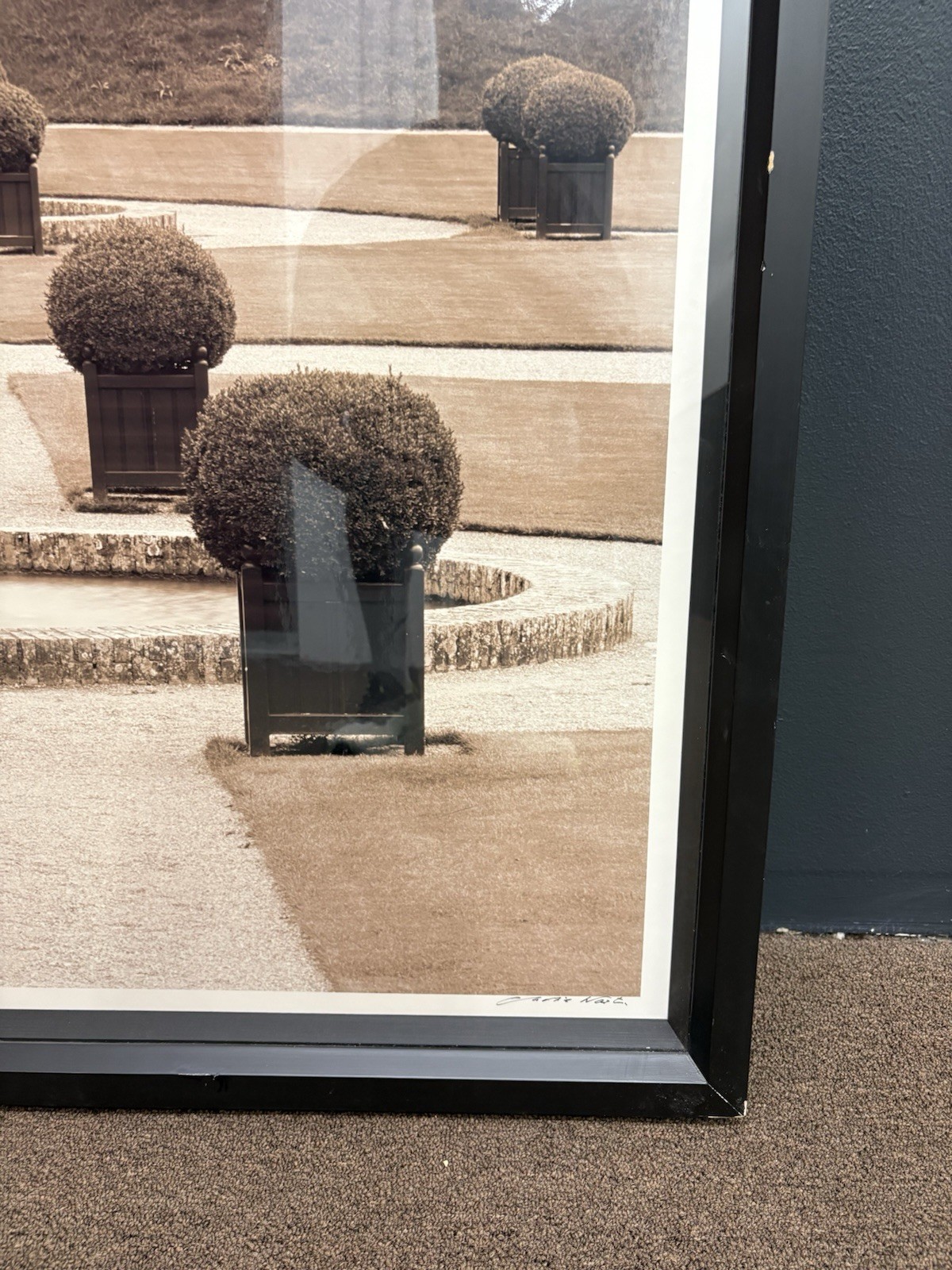 Charlie Waite Signed Photo Art Large Framed Formal Garden Landscape 42×42