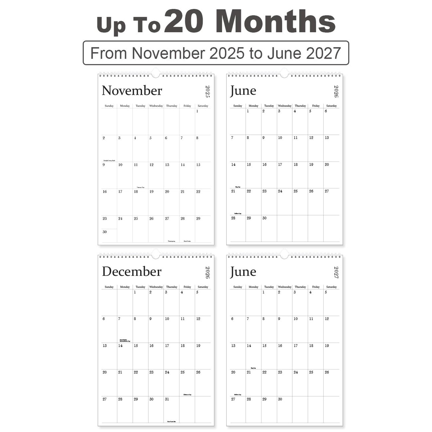 2026-2027 Calendar – Extra Large Wall Calendar 2026-2027 from April 2026 to J…