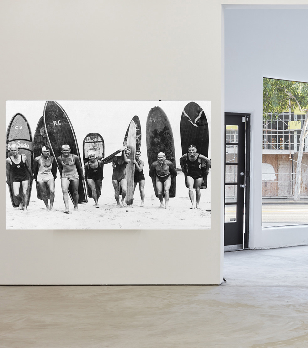 Vintage Art Surfing Surf Boards Print Canvas Beach Photo Black White Large