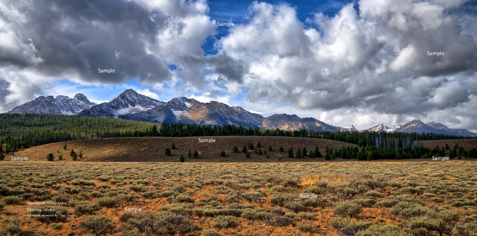 Sawtooth Mountains in the Clouds #3 Stanley Idaho Photo Poster Print SM01