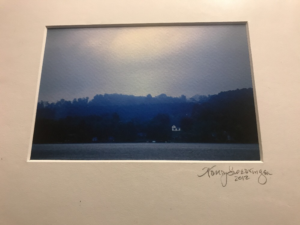 Rare Nancy Swearingen Photo Signed 2012 & Matted Lake House Trees Landscape