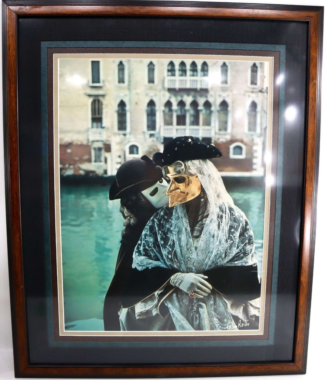 Fulvio Roiter (Italian 1926-2016) Venice Carnival Signed Photograph Framed 33×27