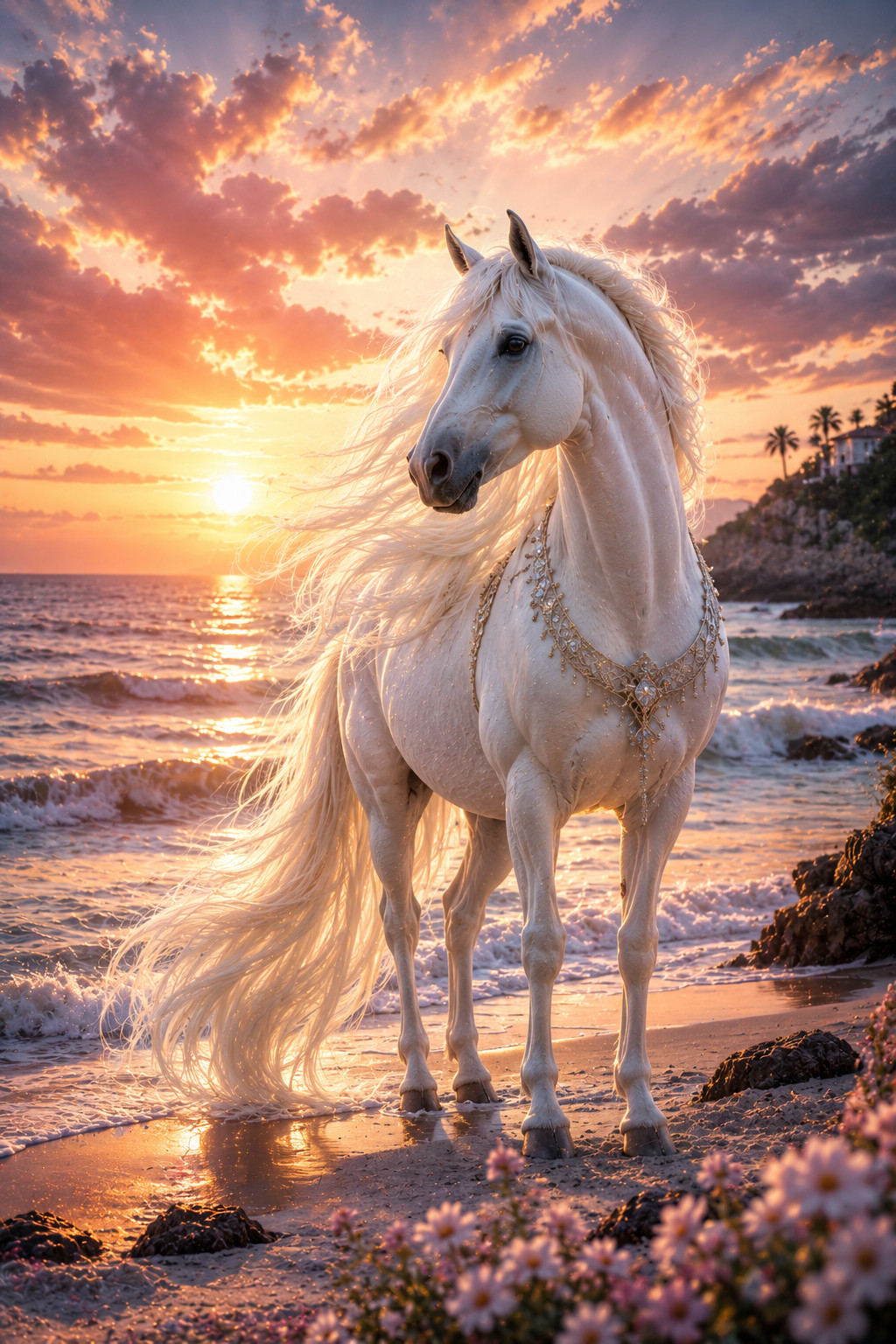 Digital Image Picture Photo Pic Wallpaper Background Heavenly White Horse 267