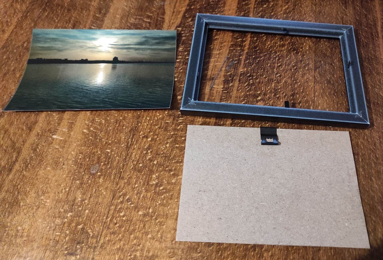 Framed printed photo on matte paper ‘Dnipro river at sunset’ 4×6 in /10×15 cm