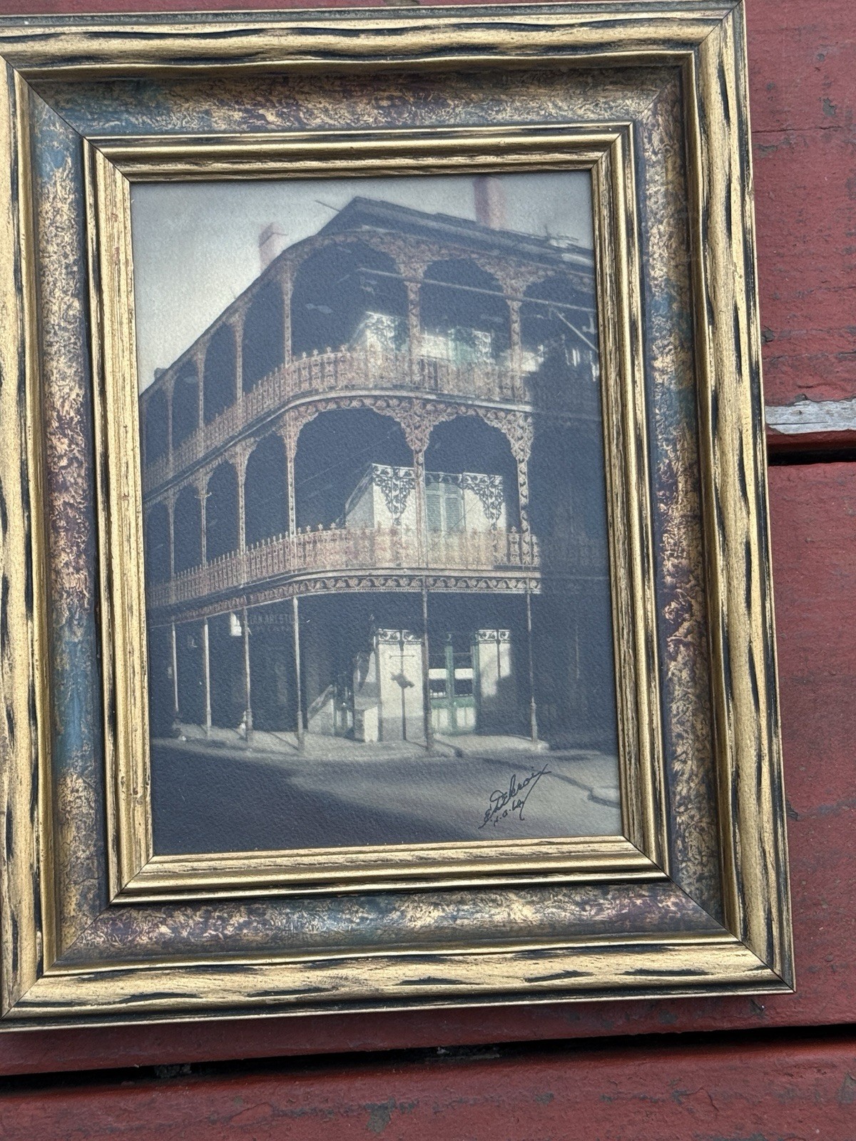 Original Eugene A. Delcroix “Lacy Iron Balconies” & “Old Brulatour Courtyard”