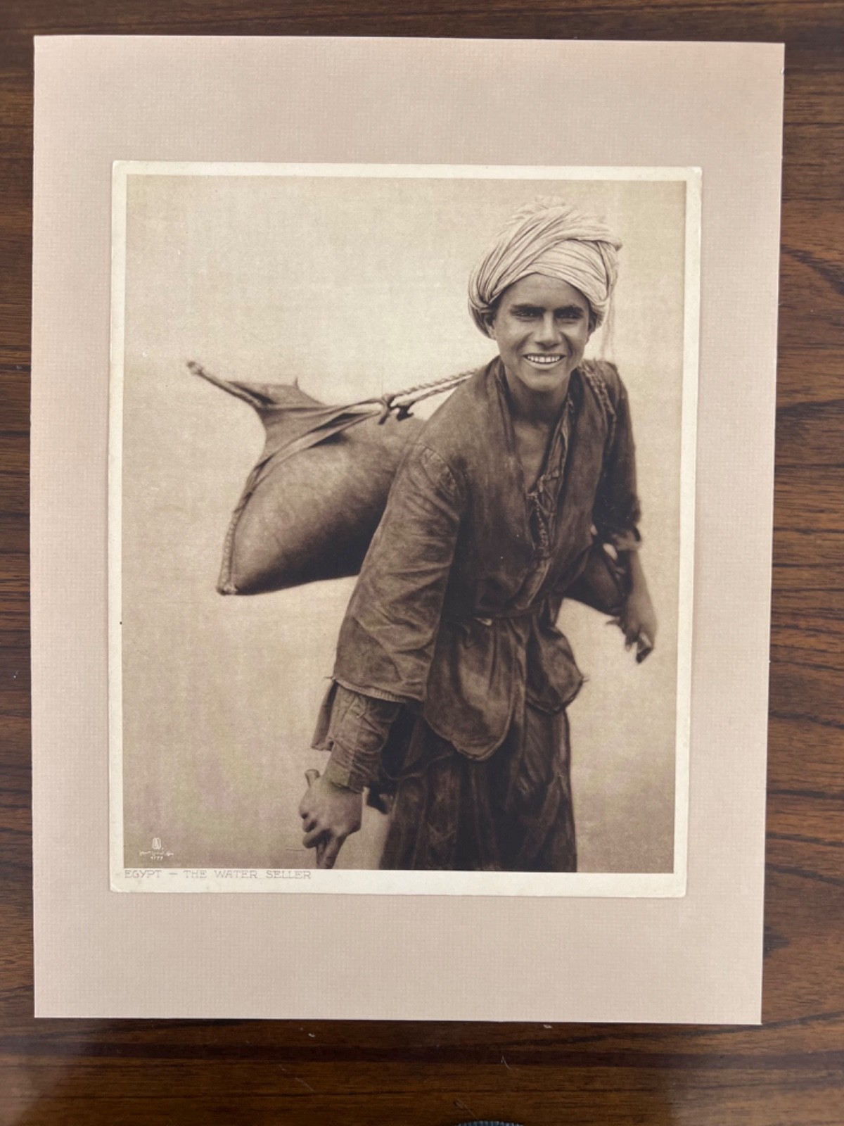 Lehnert and Landrock Antique Photo “The Water Seller” w/ Matt