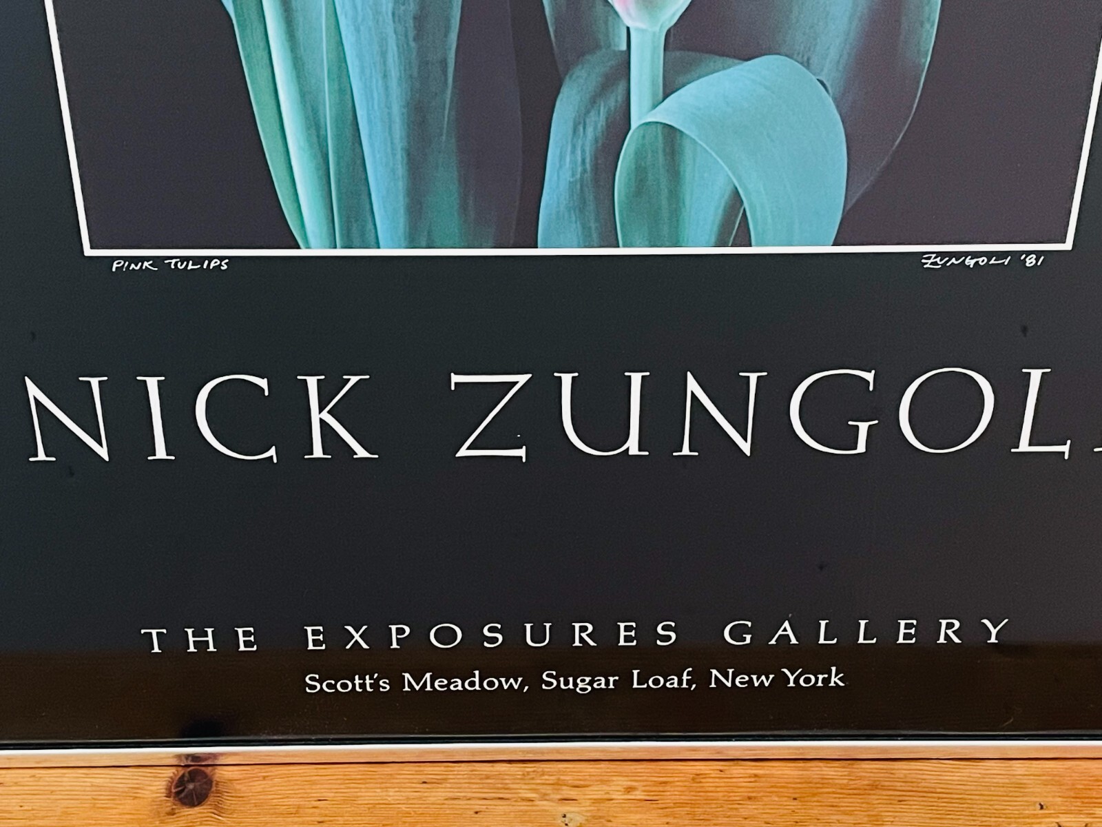 NICK ZUNGOLI Vintage 1981 “Pink Tulips” Signed & Framed- 18 x 24″