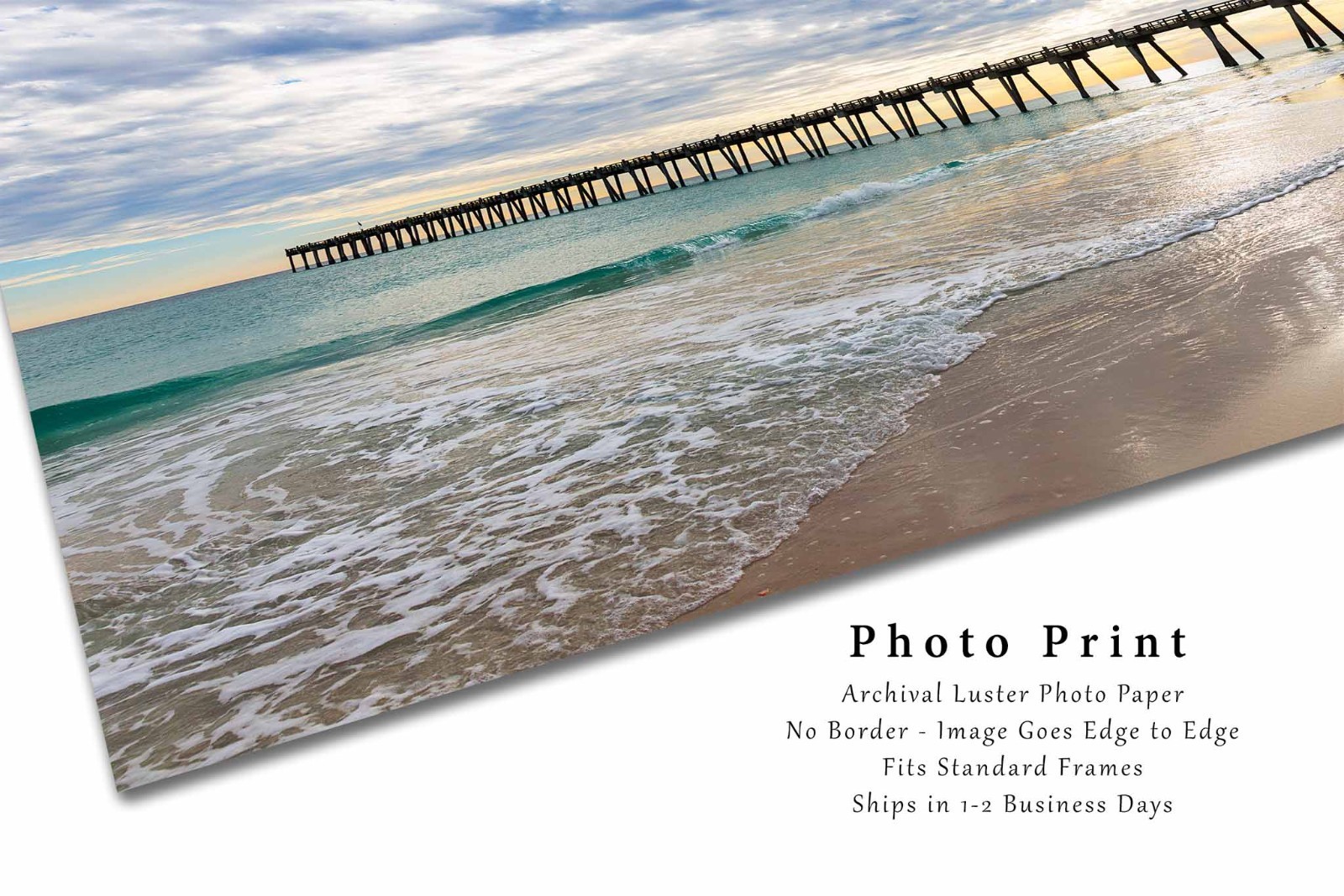 Pensacola Beach Pier Photography Print: Florida Gulf Coast Fishing Travel Photo