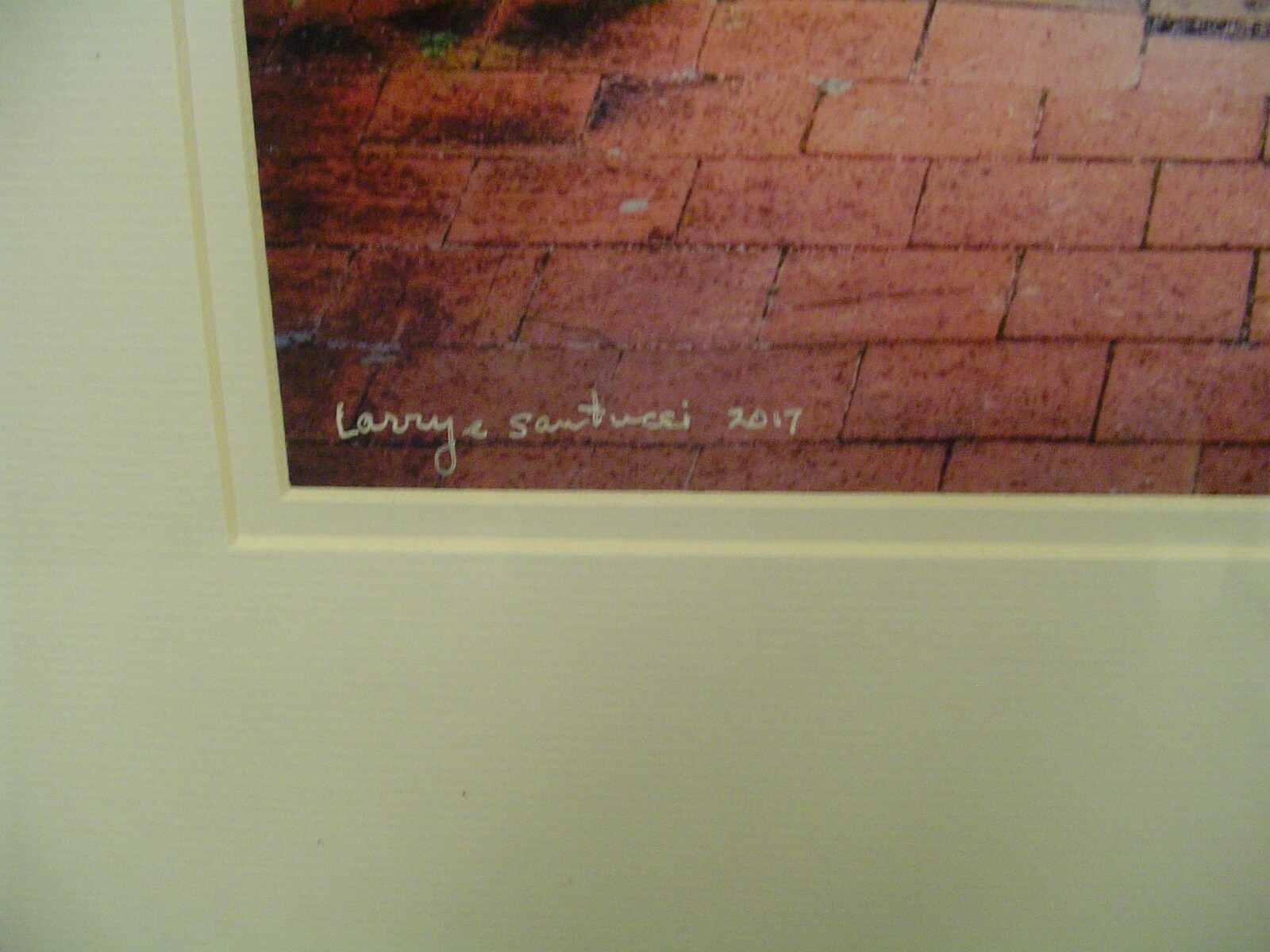 ART Photography Brick Exhibit with statues & plants- L. Santucci Frames 16x20in