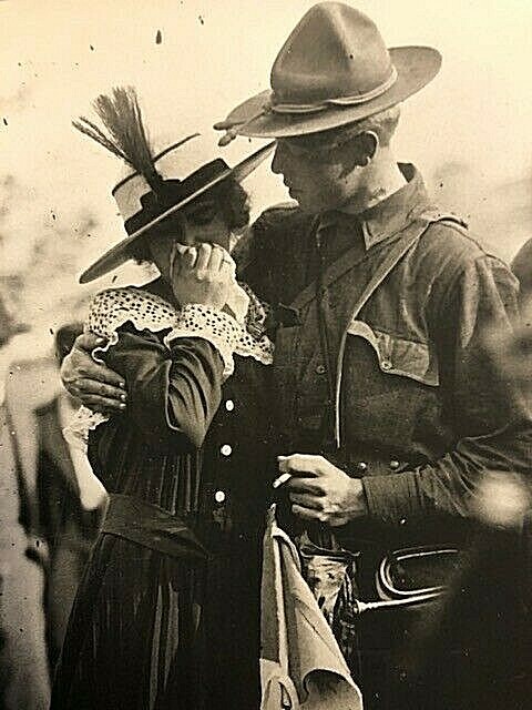 Photographic image taken in WW 1 “Saying Good Bye to Sweetheart” circa 1917