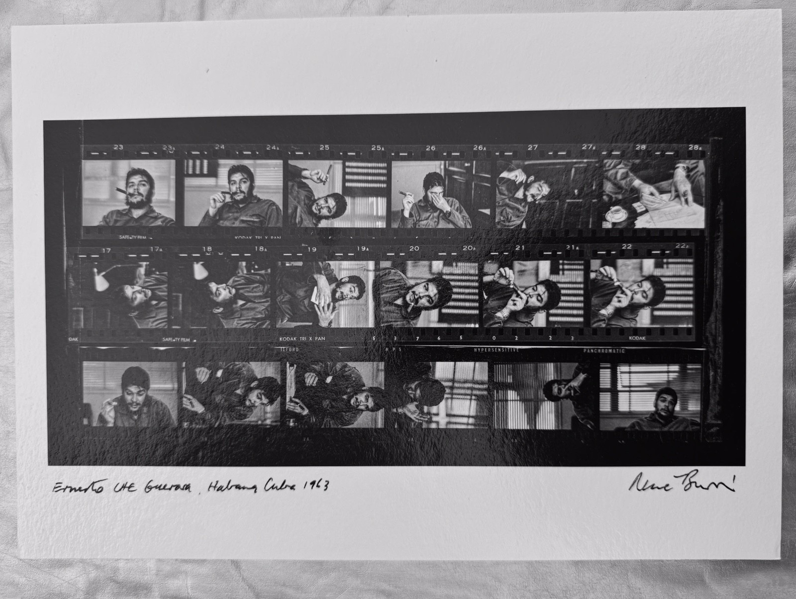 Ernesto “Che” Guevara Contact Sheet by René Burri – Signed Print