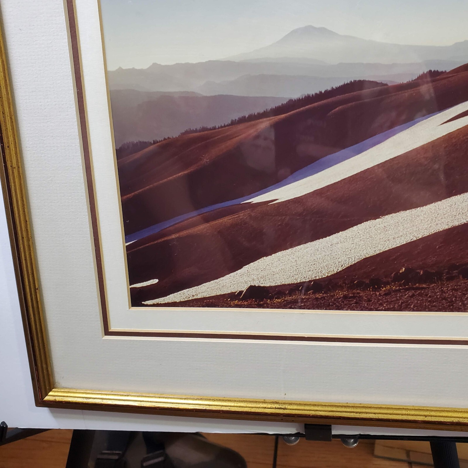 Vintage Matted and Signed Photograph Lee Mann Mountain Scene 15.5 x 13