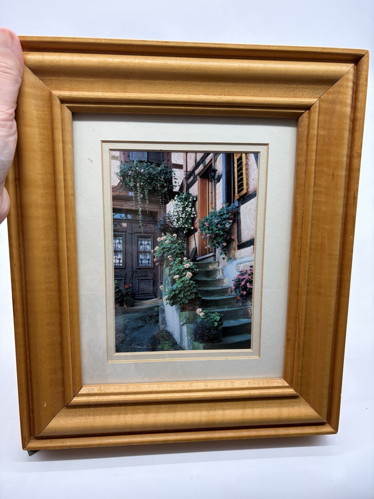 Scanlan Photo In Wood Matted Framed “Steps in Time” in Alsace, France
