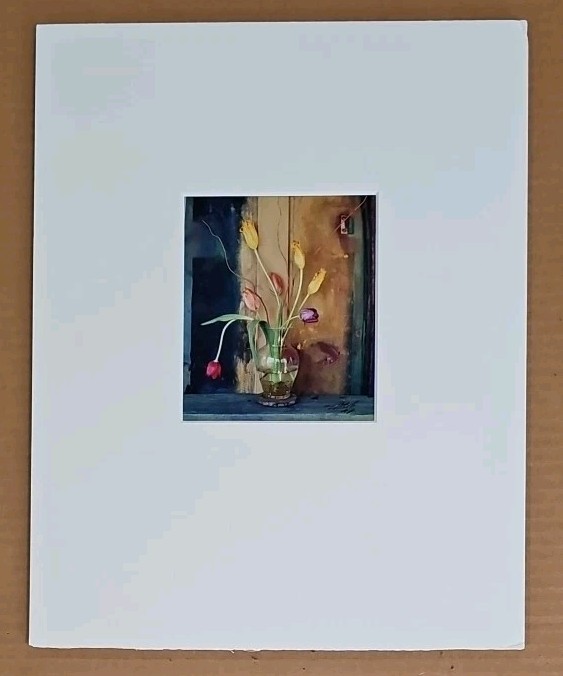 Gordon Bruno Art Photograph Tulip Bouquet Hand Signed Artist Proof Matted 11×14″