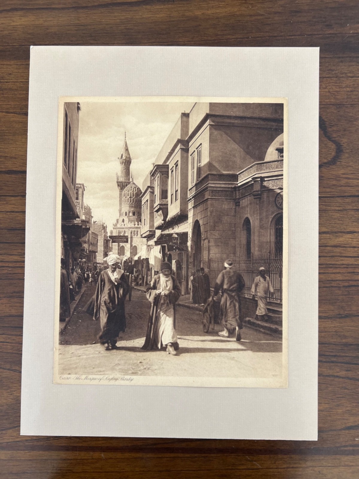 Lehnert and Landrock Antique Photo “The Mosque of Saghry Bardy” w/ Matt