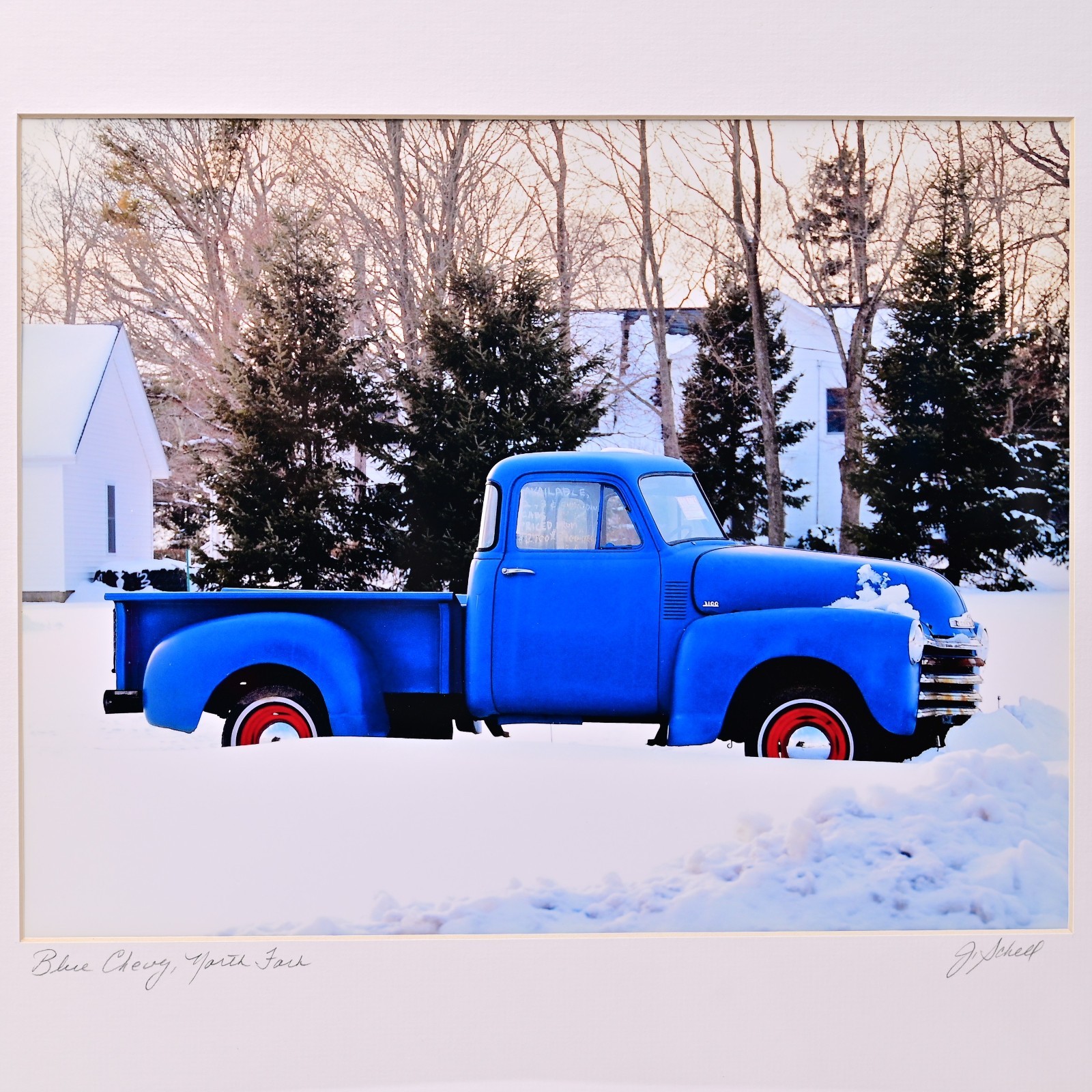 SCHELL Original Vintage Signed 1950s Chevy Pick Up Truck Landscape Photograph