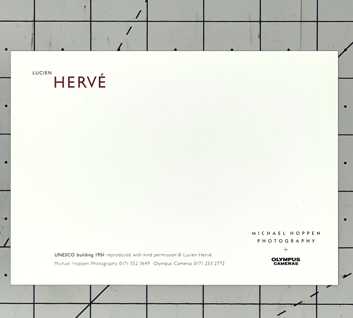 Lucien Hervé (1910-2007) Photo Print Card UNESCO Building 1951
