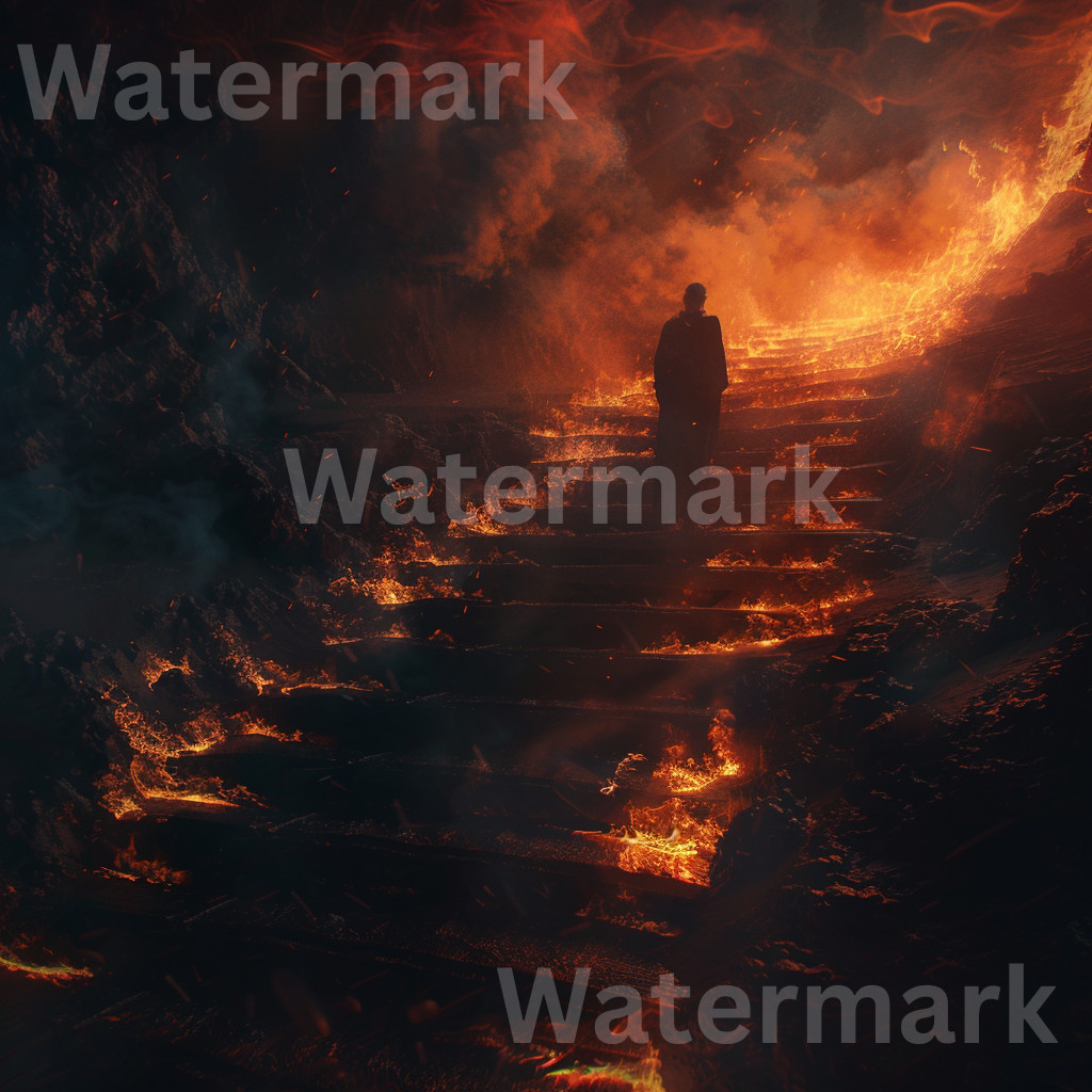 AI-Generated Fantasy Digital Art Fiery Path to Destiny Printable Artwork Photo