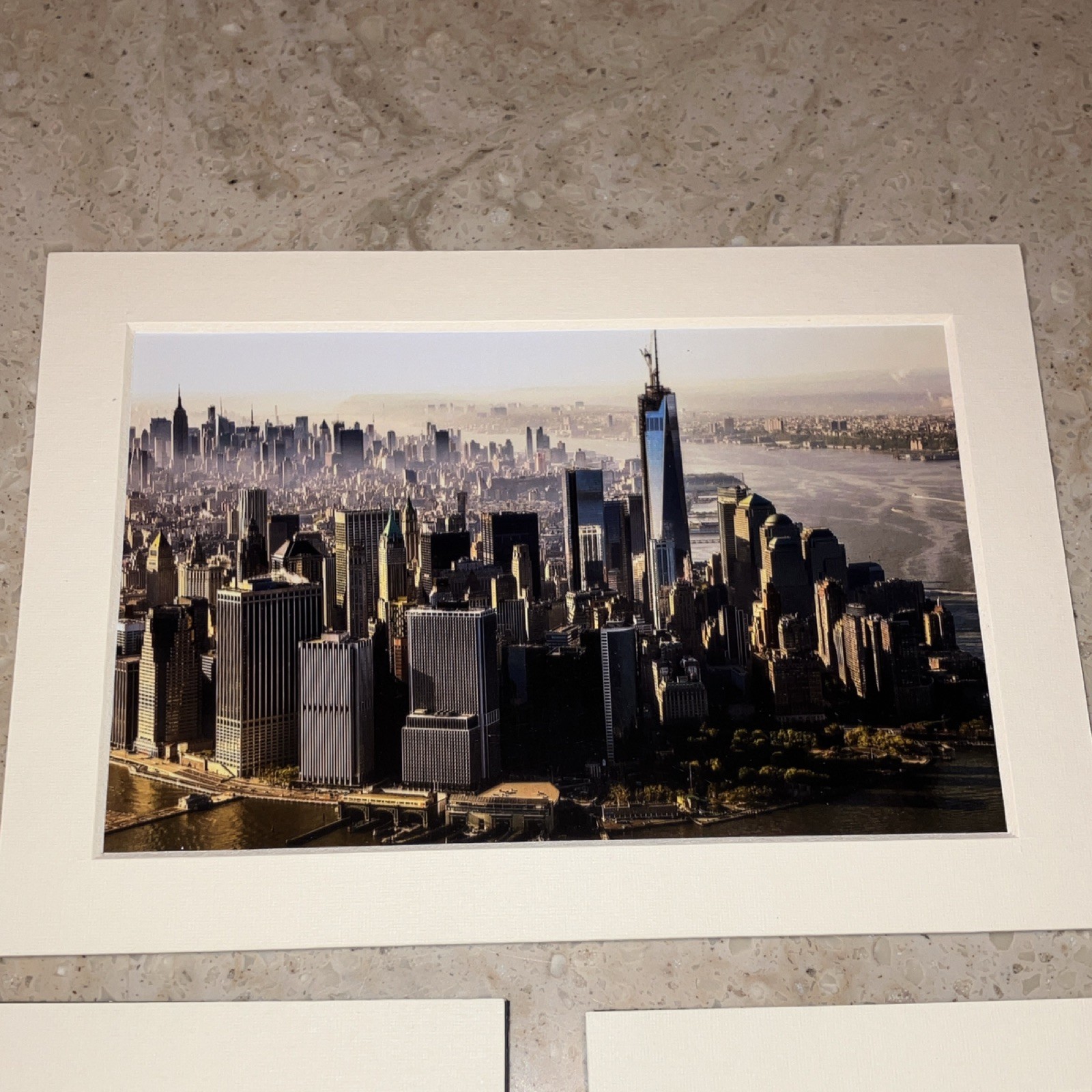 New York City Color Photo Prints Set of 5, Matted Landscape Skyline & Landmarks