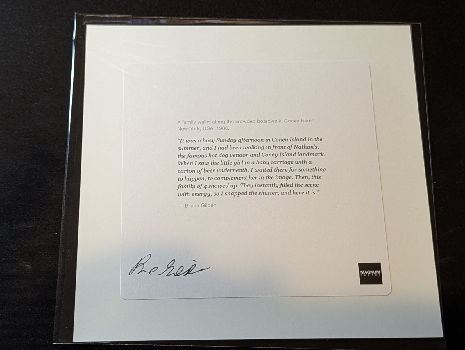 Bruce Gilden – Signed – Family, Coney Island, New York – Magnum 6″x6″