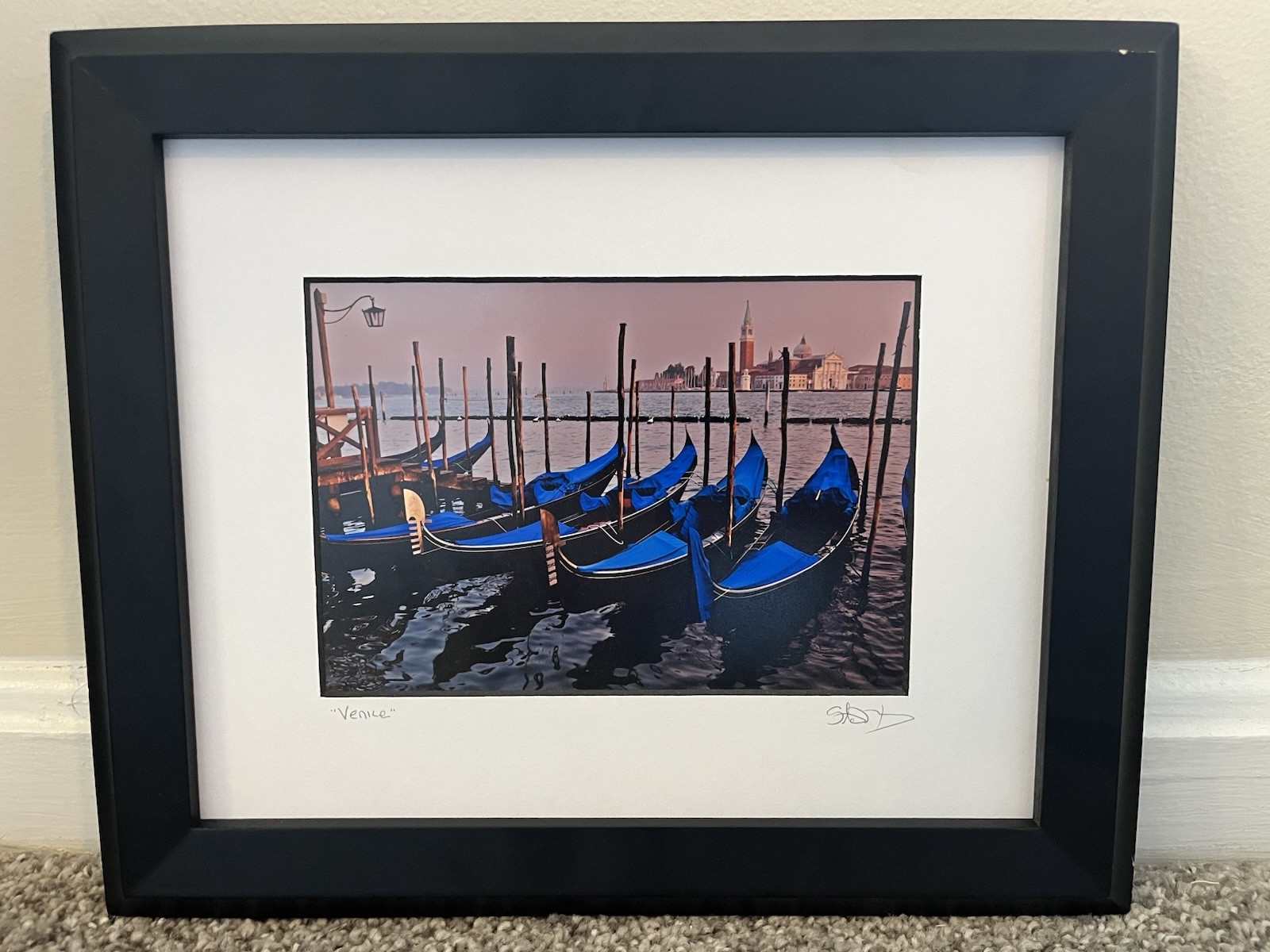 Travel Photography – Gondolas At Sunset In Venice, Italy Print