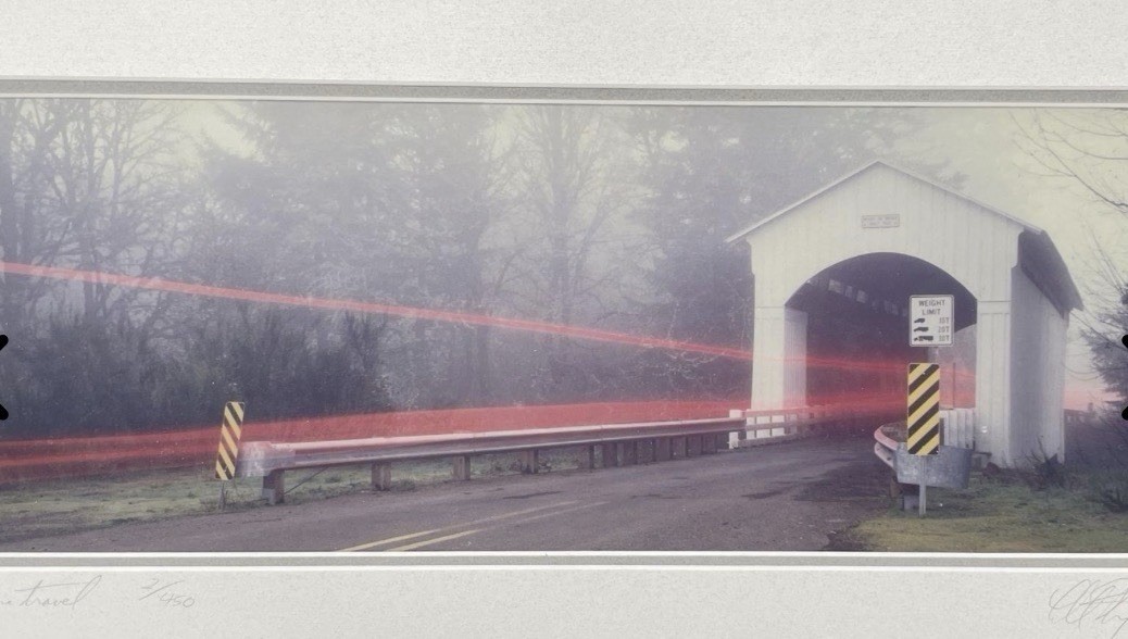 Lee Rentz “Time Travel 3” Covered Bridge Signed Photograph Art 2/450 Framed