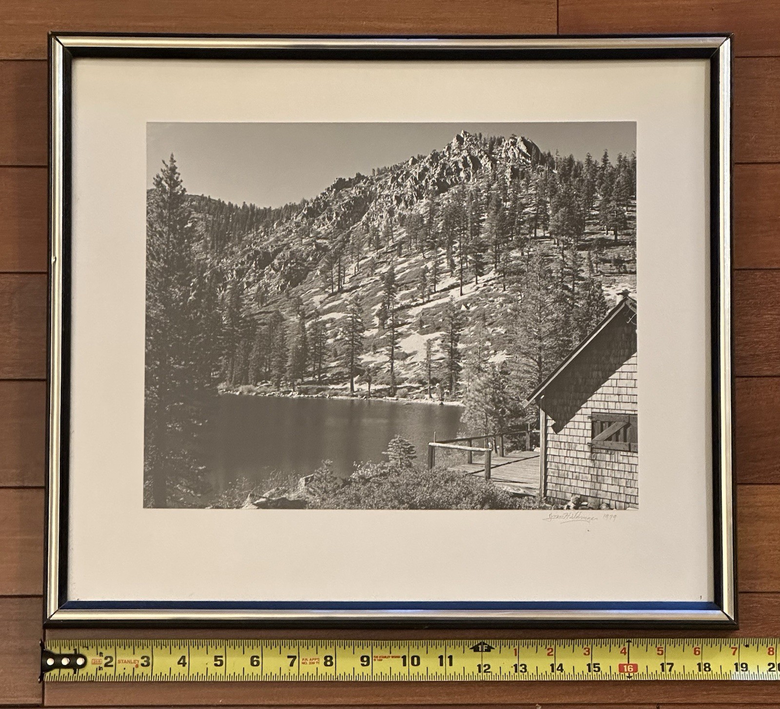 Vtg Jim Hildinger Signed Black & White Photograph Upper Angora Lake Tahoe Framed