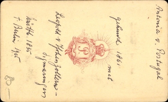CdV Princess Leopold of Hohenzollern, Antonia of Portugal,… – 11275647
