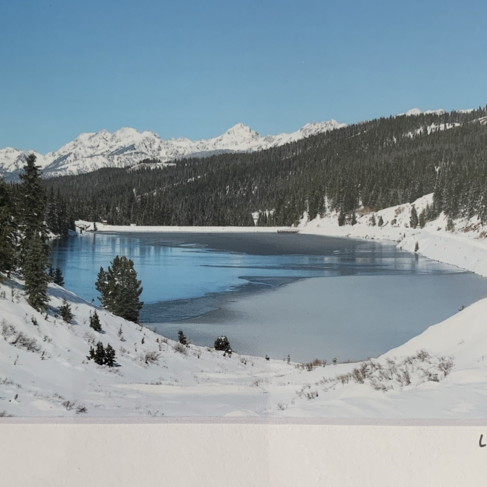 Signed Matted Vail Colorado Landscape Photo Print Snowy Mountain Lake