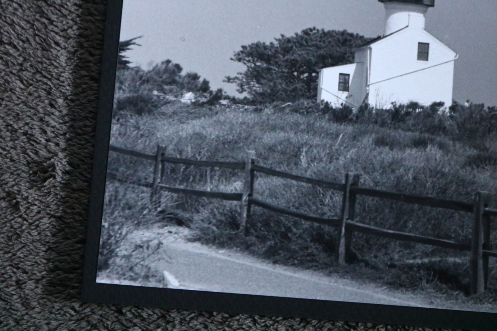 LIGHTHOUSE in Field Vintage Black White Art Photo Print Classic Old Estate HK