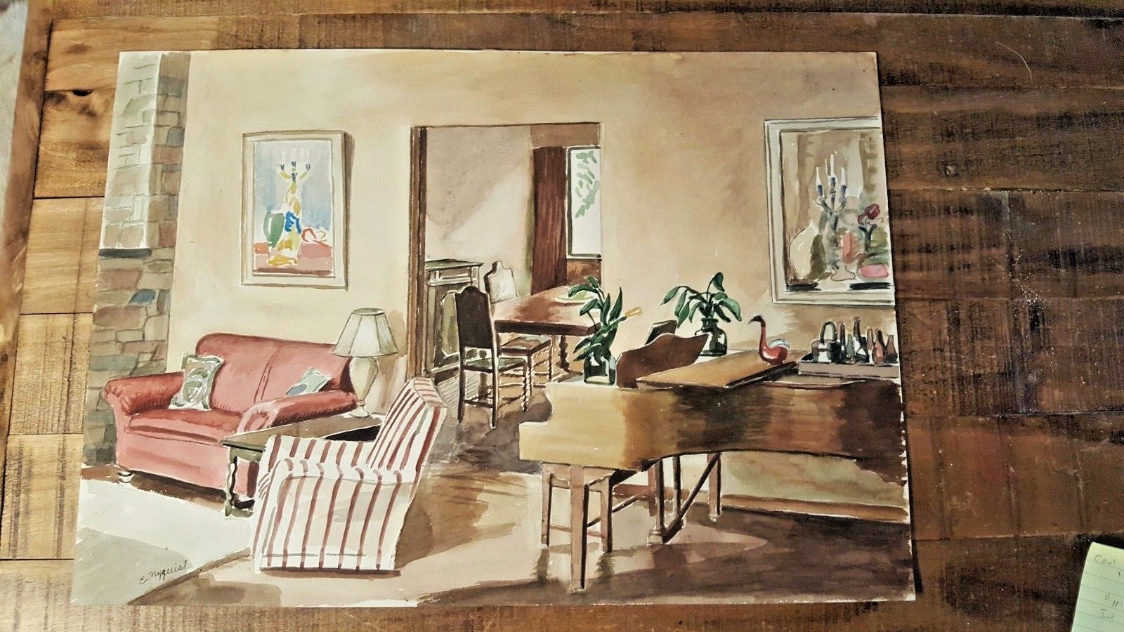 BEAUTIFUL Carl Nyguist (1888-1959) Watercolor – SIGNED – (20″ x 14″)