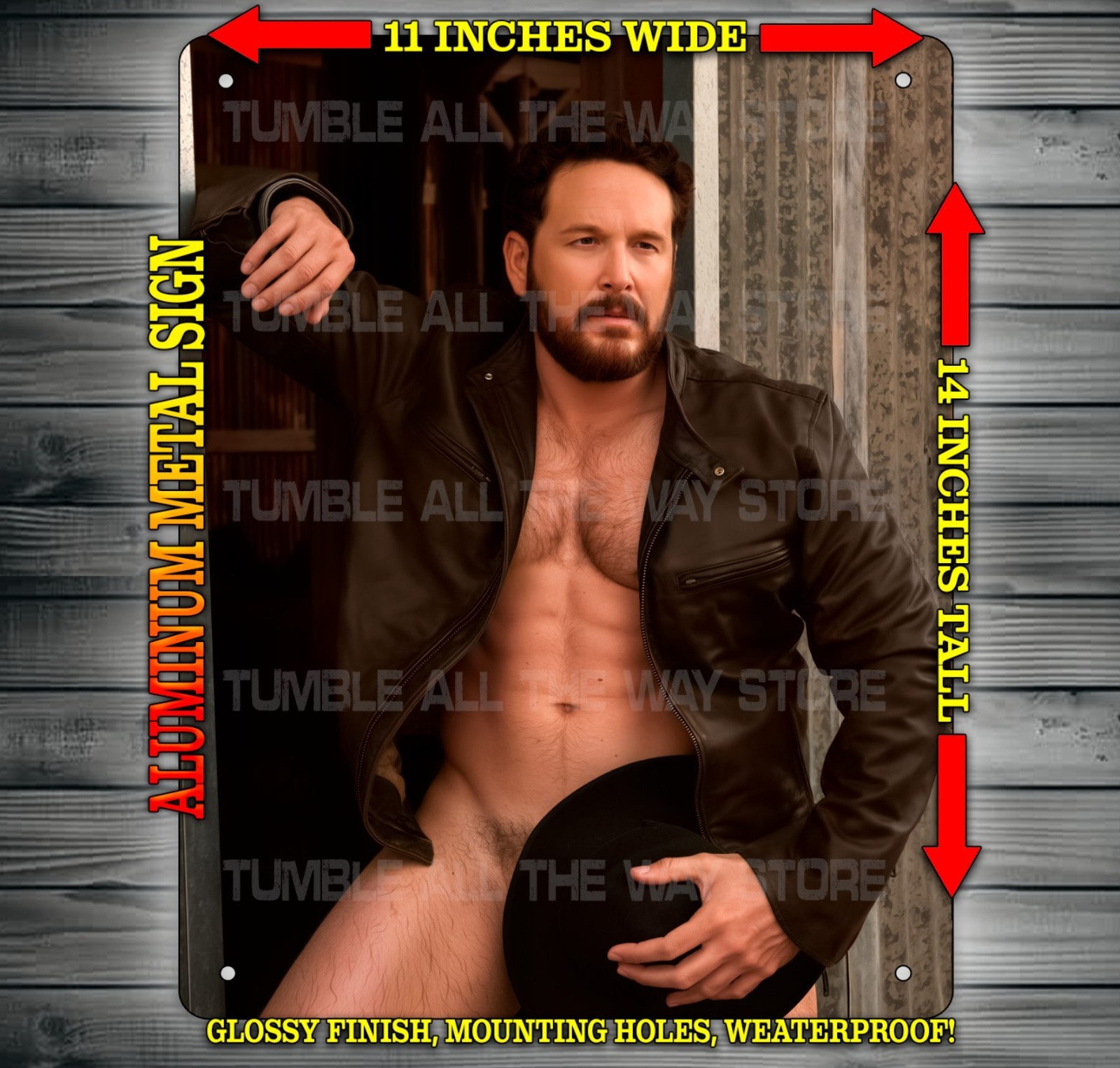 Sexy Cowboy – RIP – Cole Hauser with Hat Metal Sign Wall Art 14″ x 11″