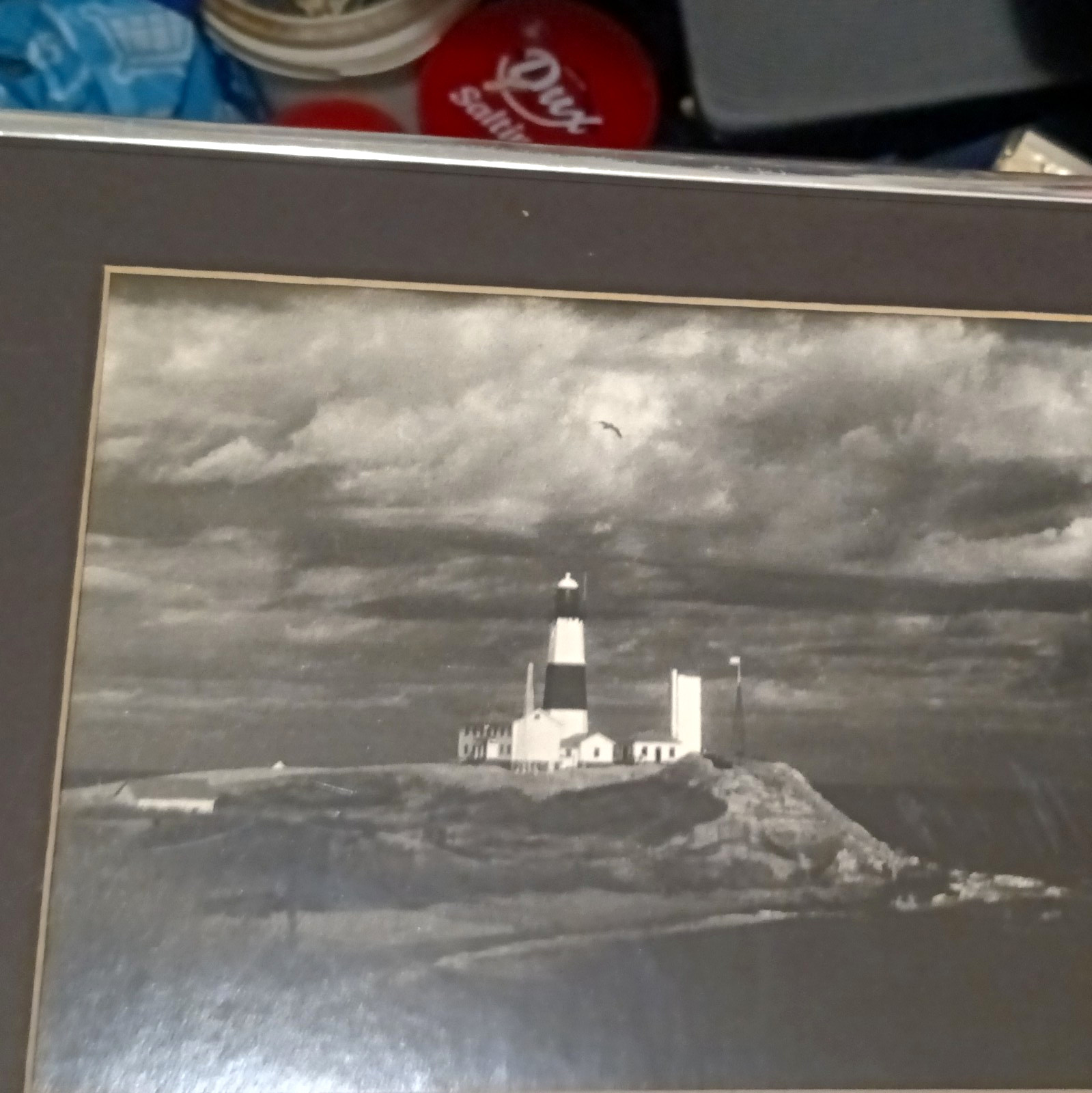 Framed Black & White Lighthouse Seascape Photograph Print, Landscape