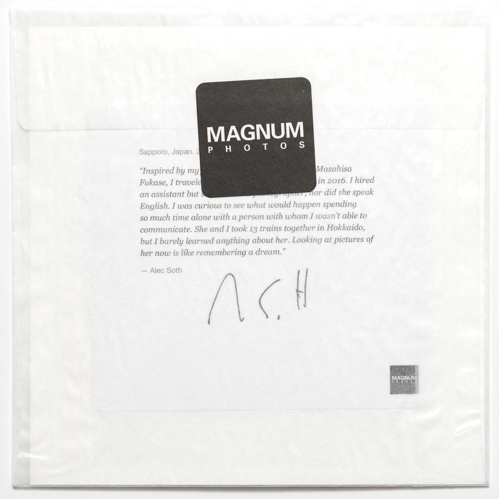 SIGNED Alec Soth Photograph – Sapporo, Japan. 2016 – Magnum Square Print 6×6″