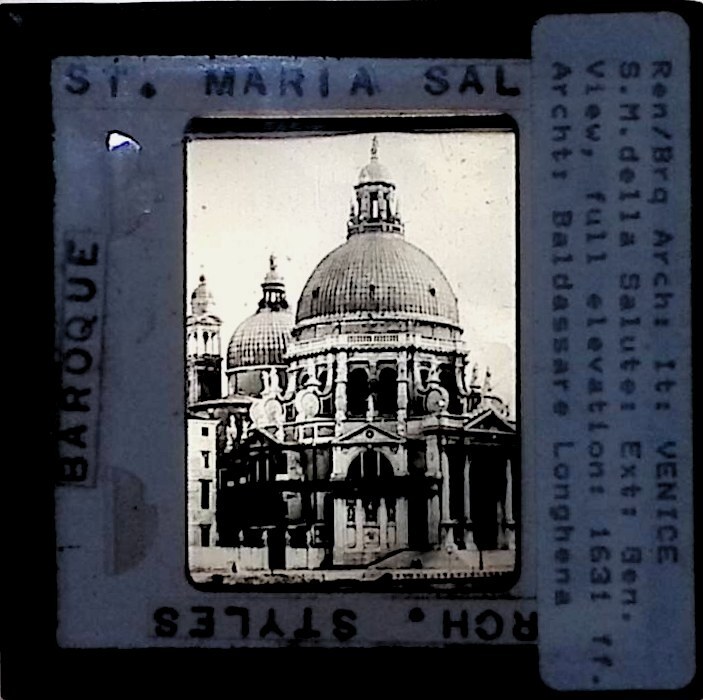 Vintage Art History Slide Photo Baroque architecture St Maria Salute Venice