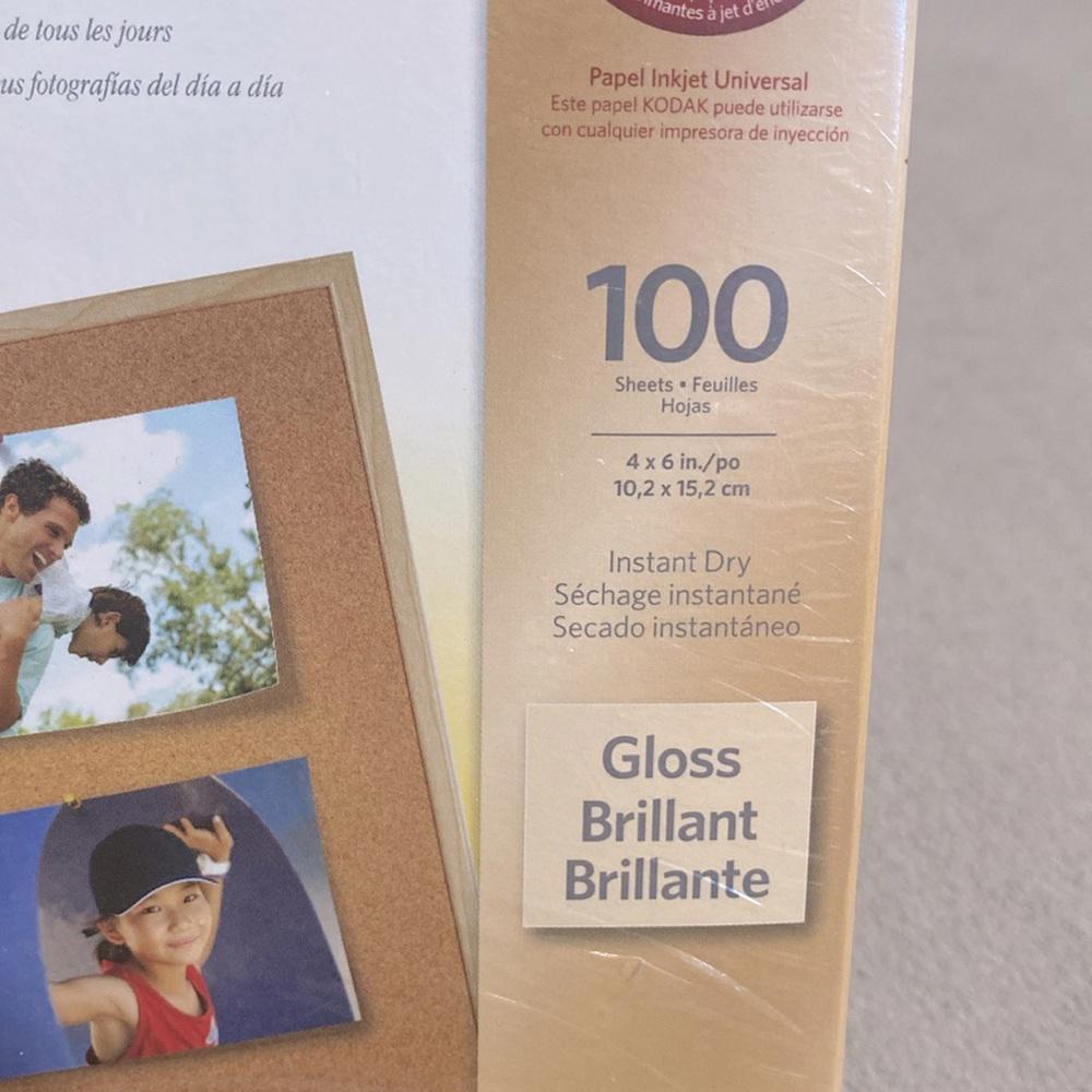 New Kodak Gloss Photo Universal Instant Inkjet Dry Paper 100 Sheets 4″ X 6″ !!
