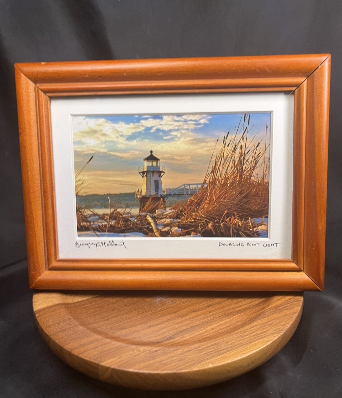 Signed,Framed, Matted Photo Doubling Point Lighthouse Maine By Greg Gallant