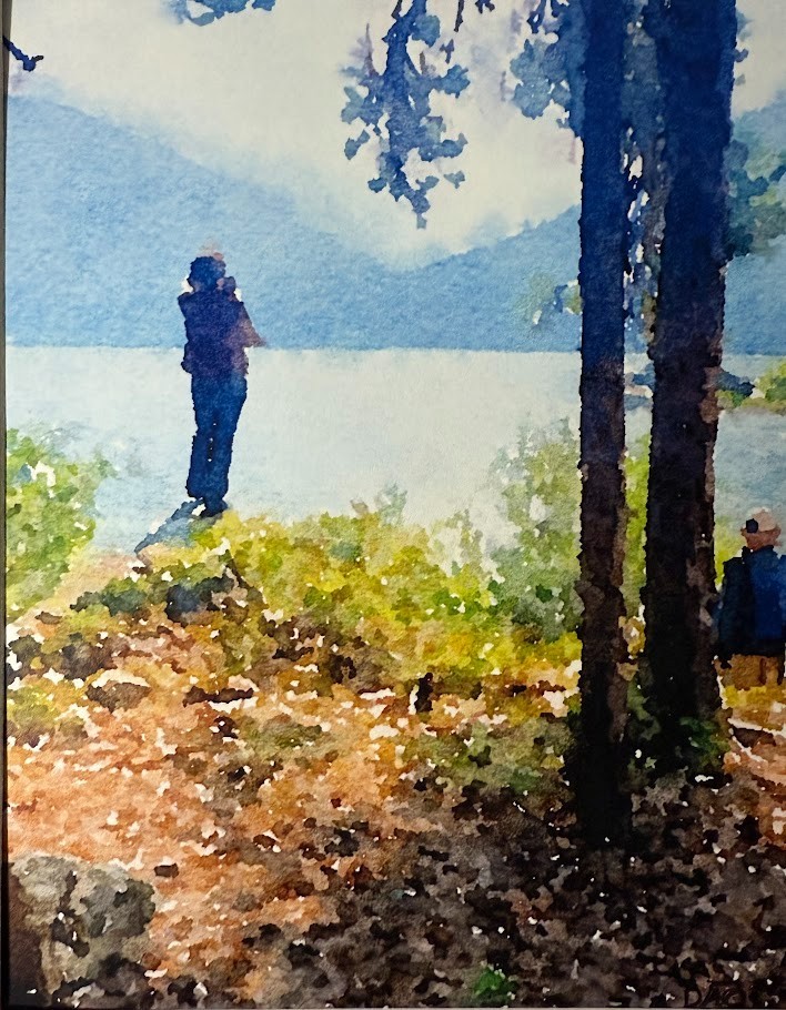 Lakeside Digital Watercolor Original Photograph 8 X 10 Matted 11 X 14 – Signed