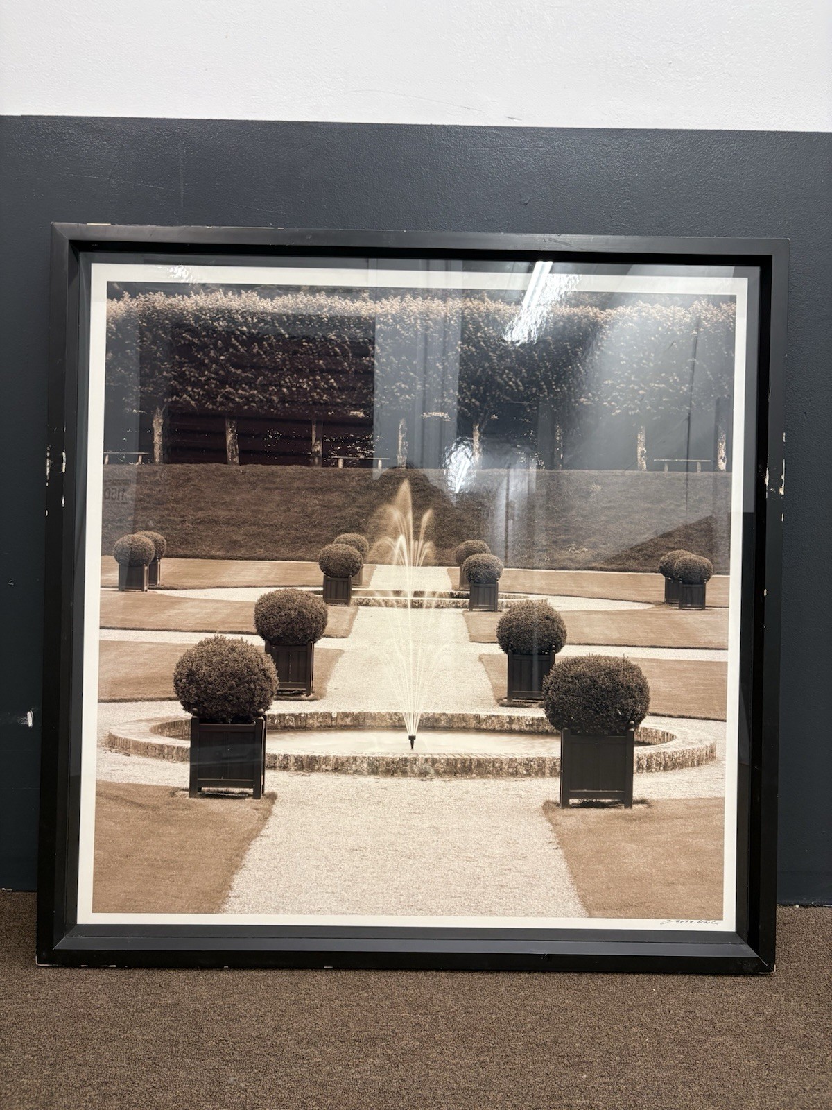 Charlie Waite Signed Photo Art Large Framed Formal Garden Landscape 42×42