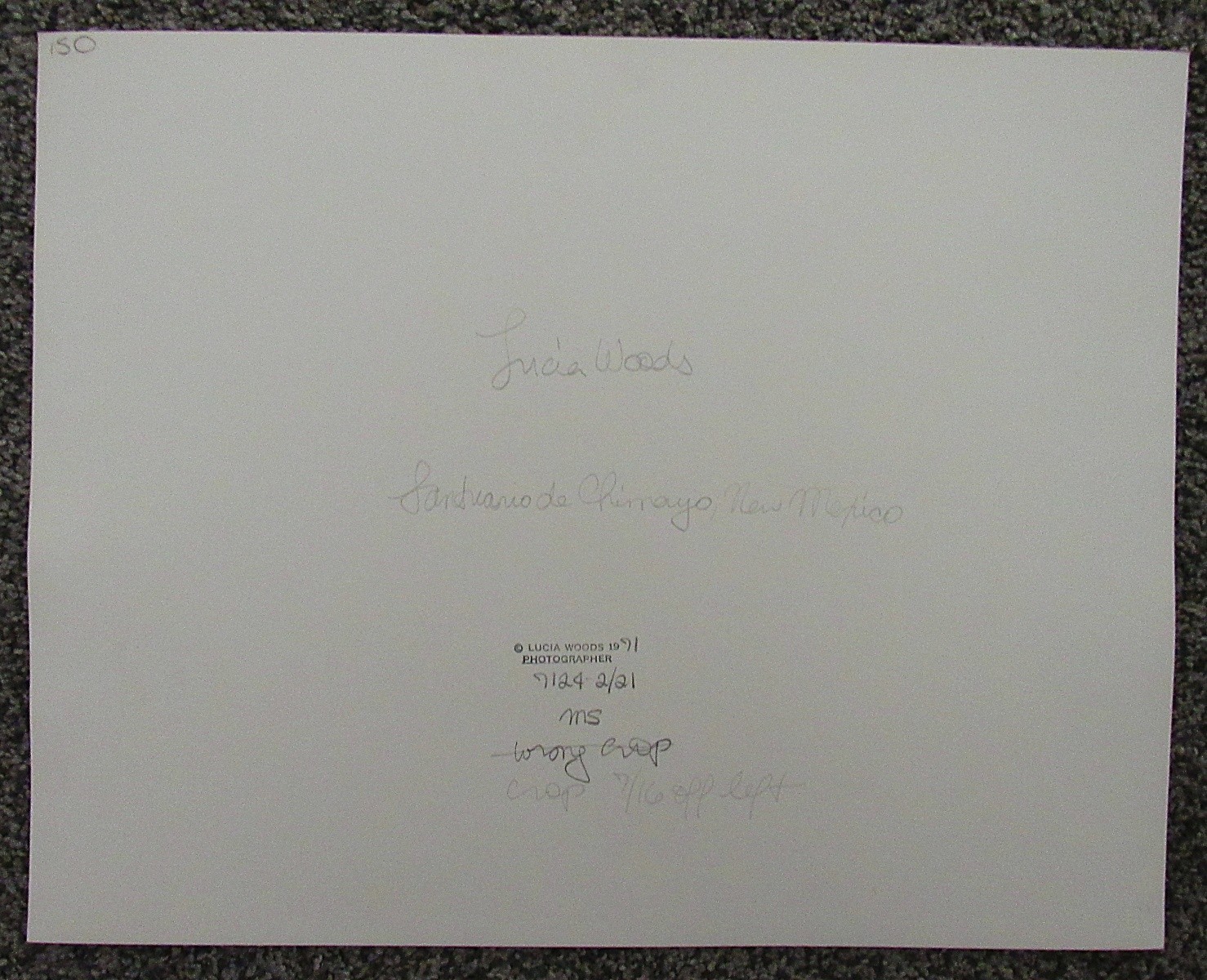 Lucia Woods’ 71 Original Photo Gelatin Silver Print of New Mexico Church Listed