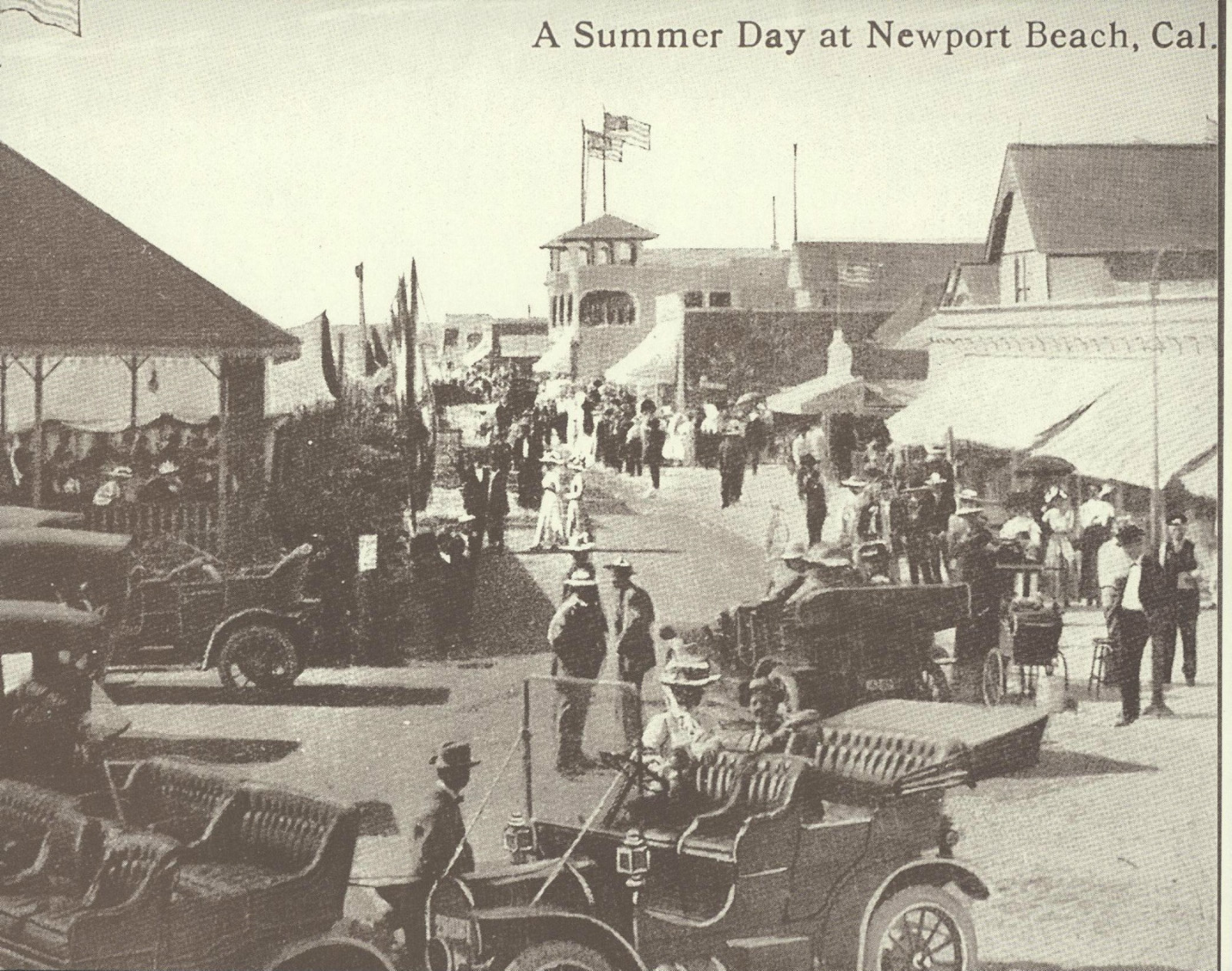 NEWPORT BEACH “A Summer Day” Ocean Ave VINTAGE CARS Photo Print 1472 11″ x 14″