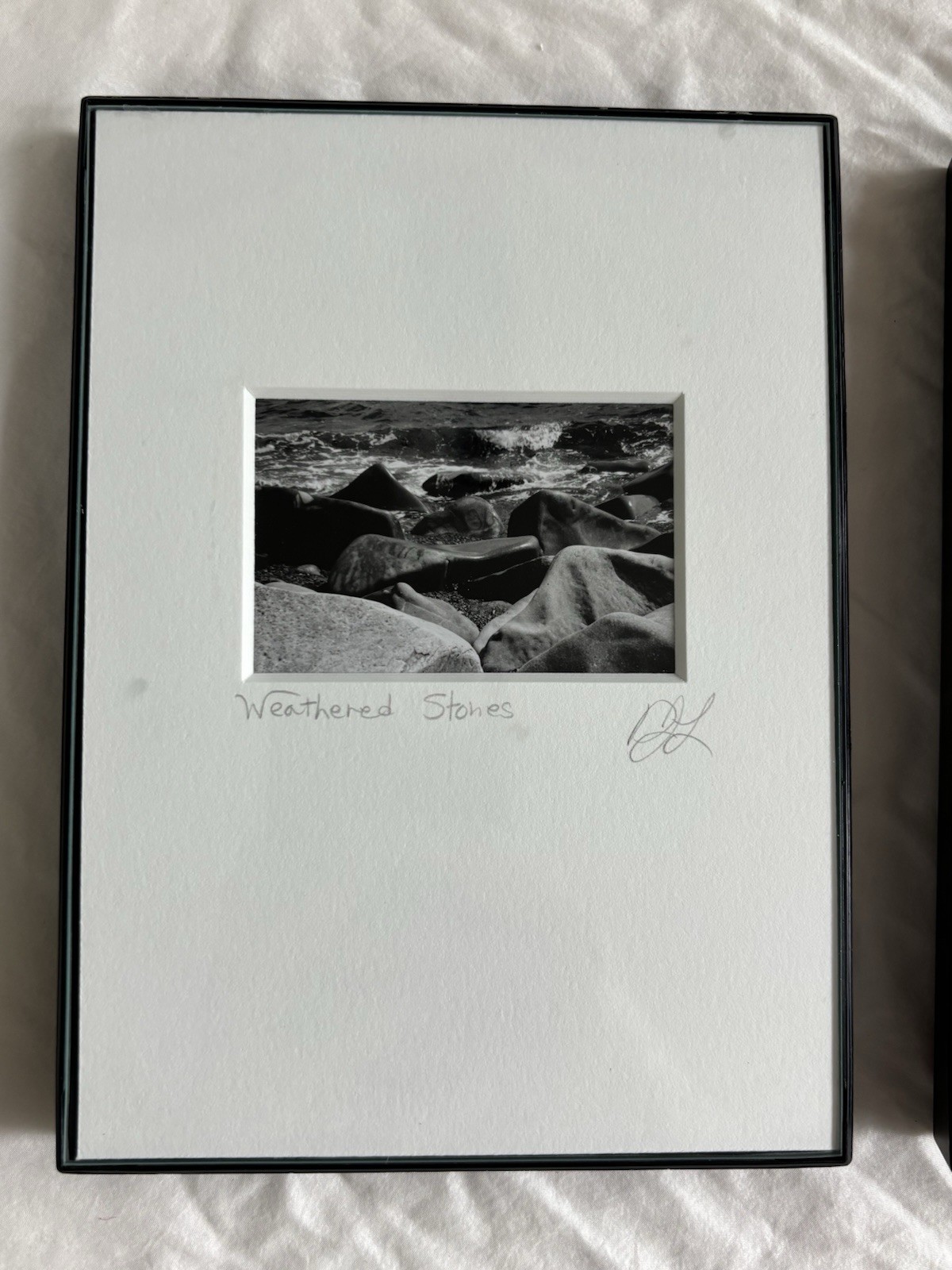 3 Black & White Minimal Modern Framed Photo Art Nature Titled Artist Signed