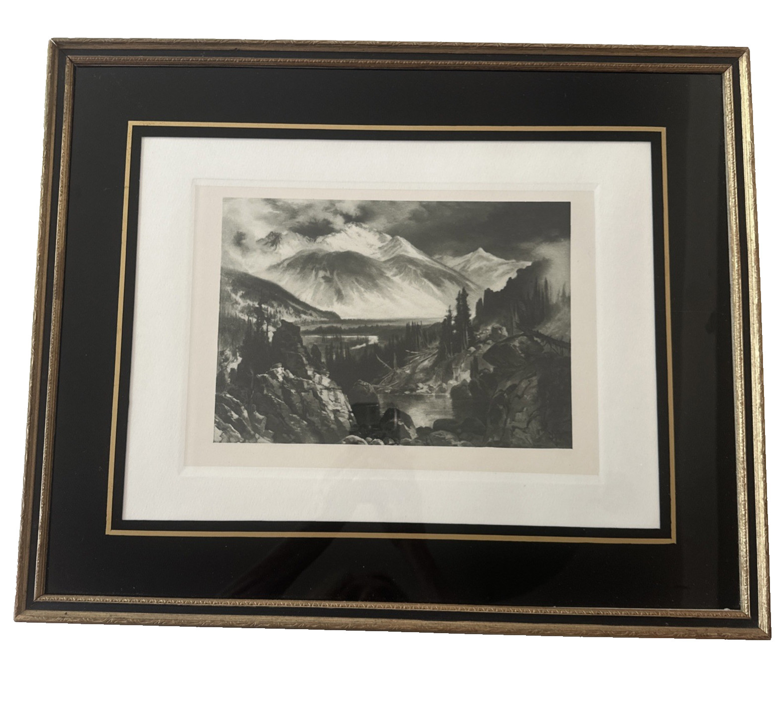 1888 Thomas Moran Sultan Mountain India Proof Photogravure Framed Ltd Ed Artwork