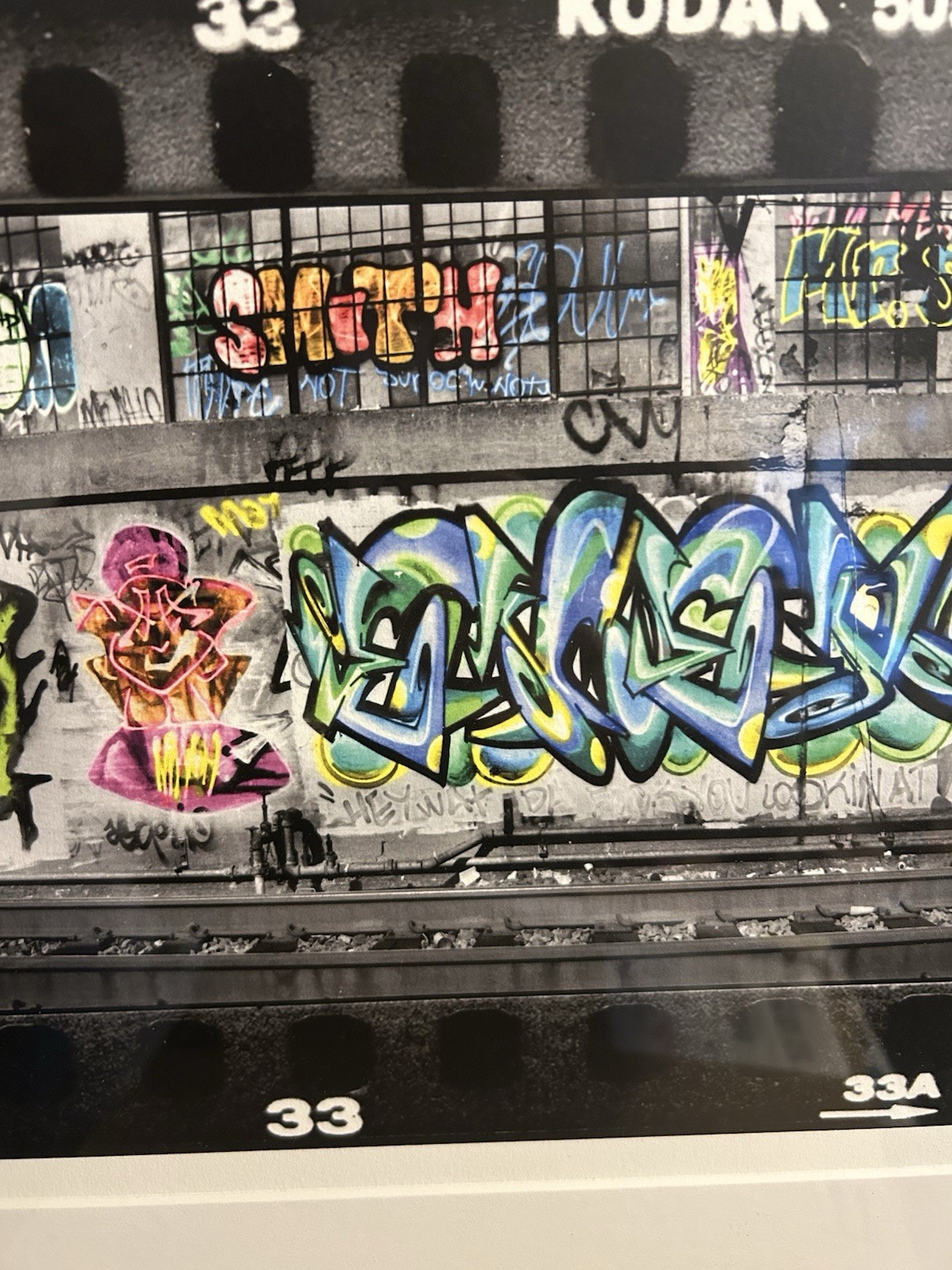 Art Graffiti TrainTrack Photography Kodak Matted/Framed Signed Bruce Reinfeld