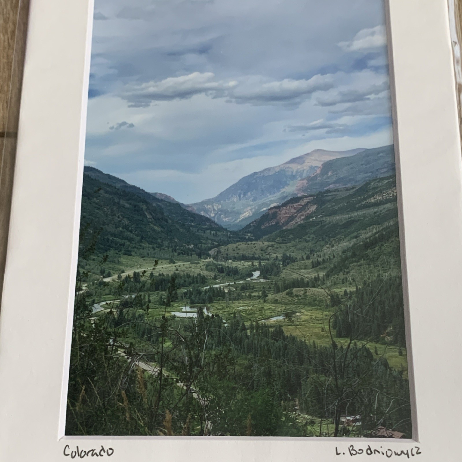Signed Matted Color Landscape Photo Print Colorado Valley