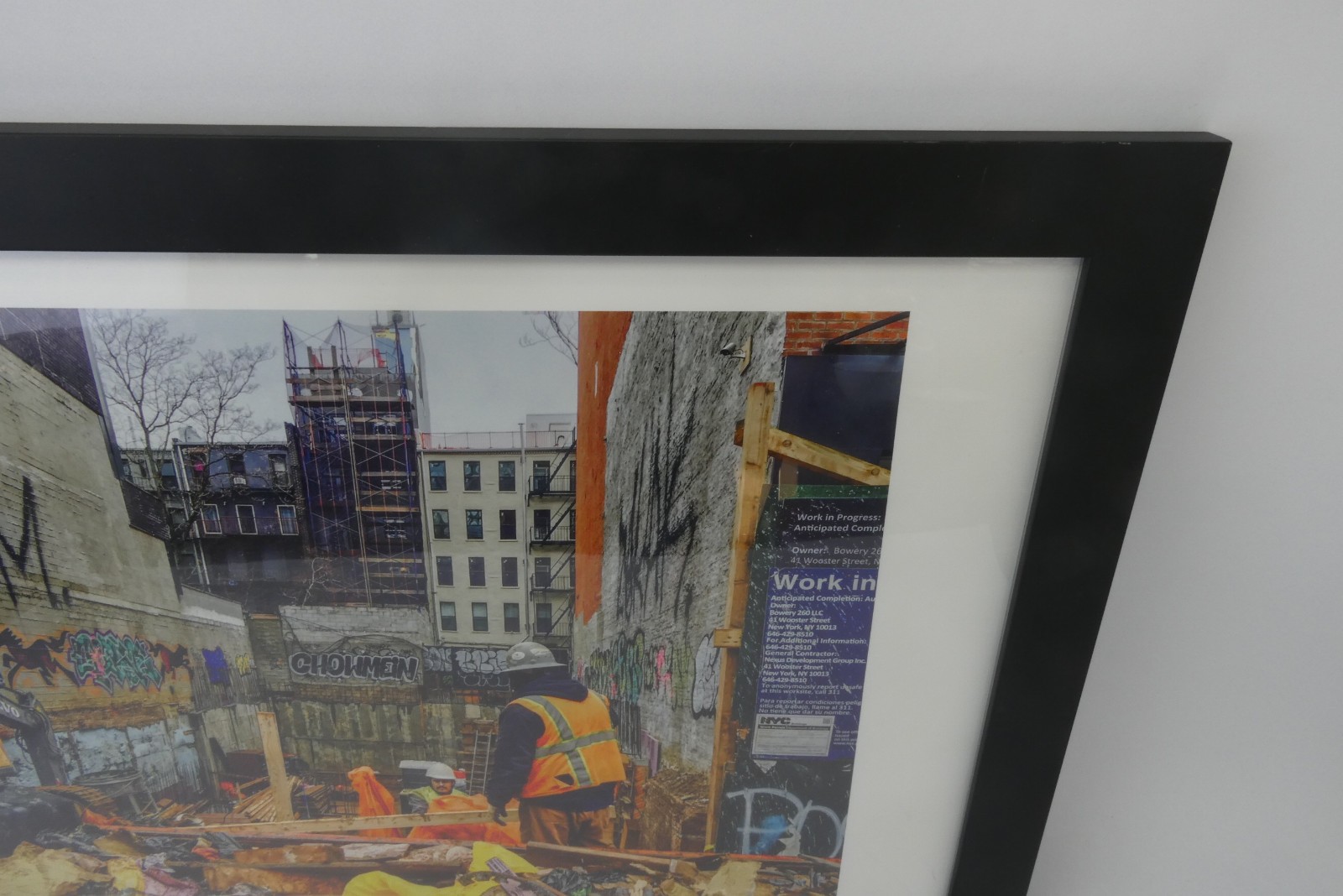 Urban NYC Construction Site Photograph Photo Print 41 Wooster Street SoHo Framed