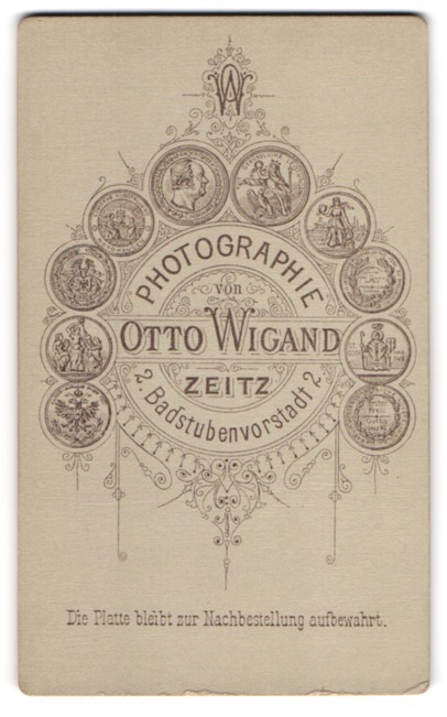 Photograph Otto Wigand, Zeitz, Badstubenvorstadt 2, photographers monogram over g