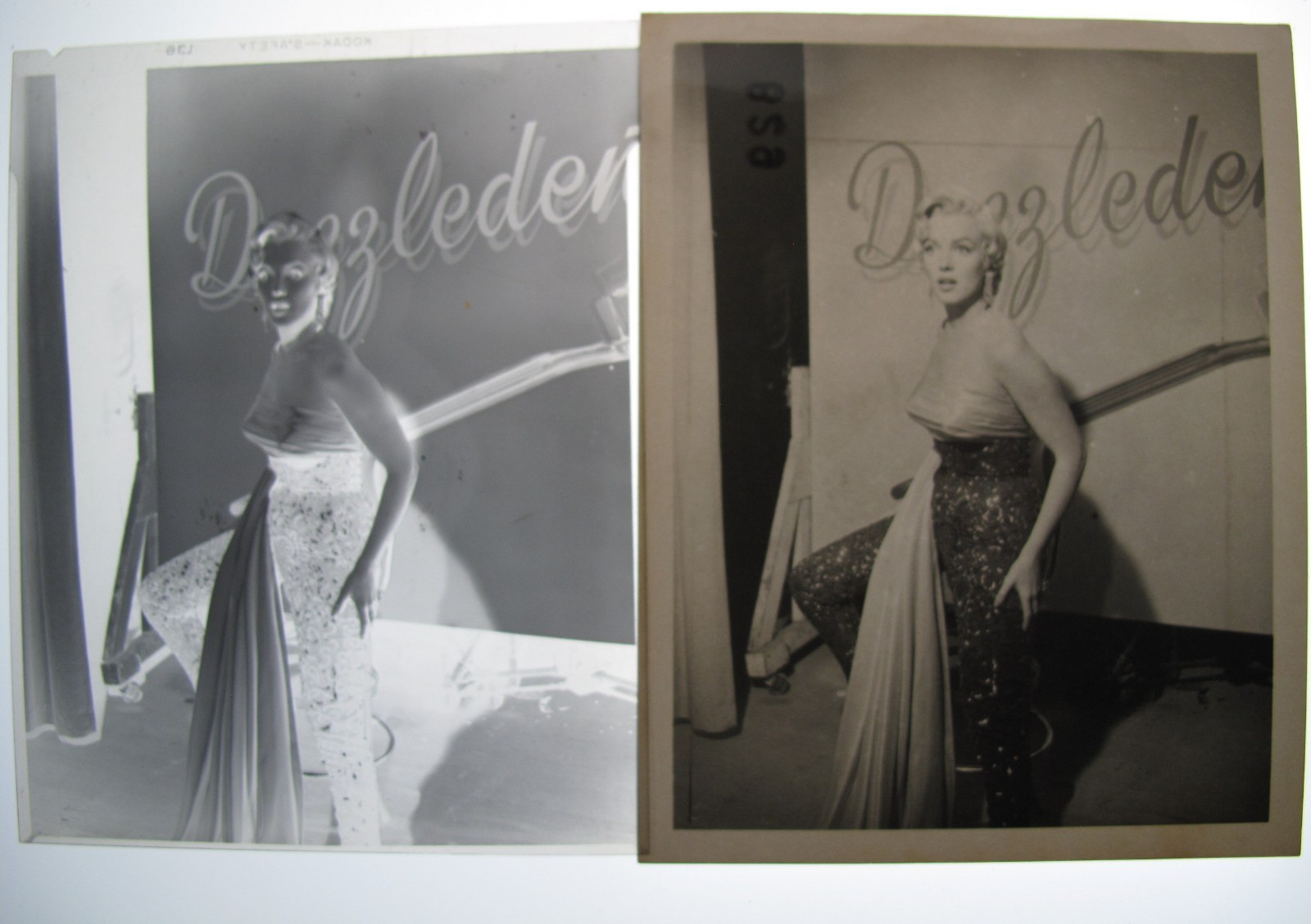 1955 original 4×5 Film Negative Marilyn Monroe w/Proof Contact Photo Dazzle
