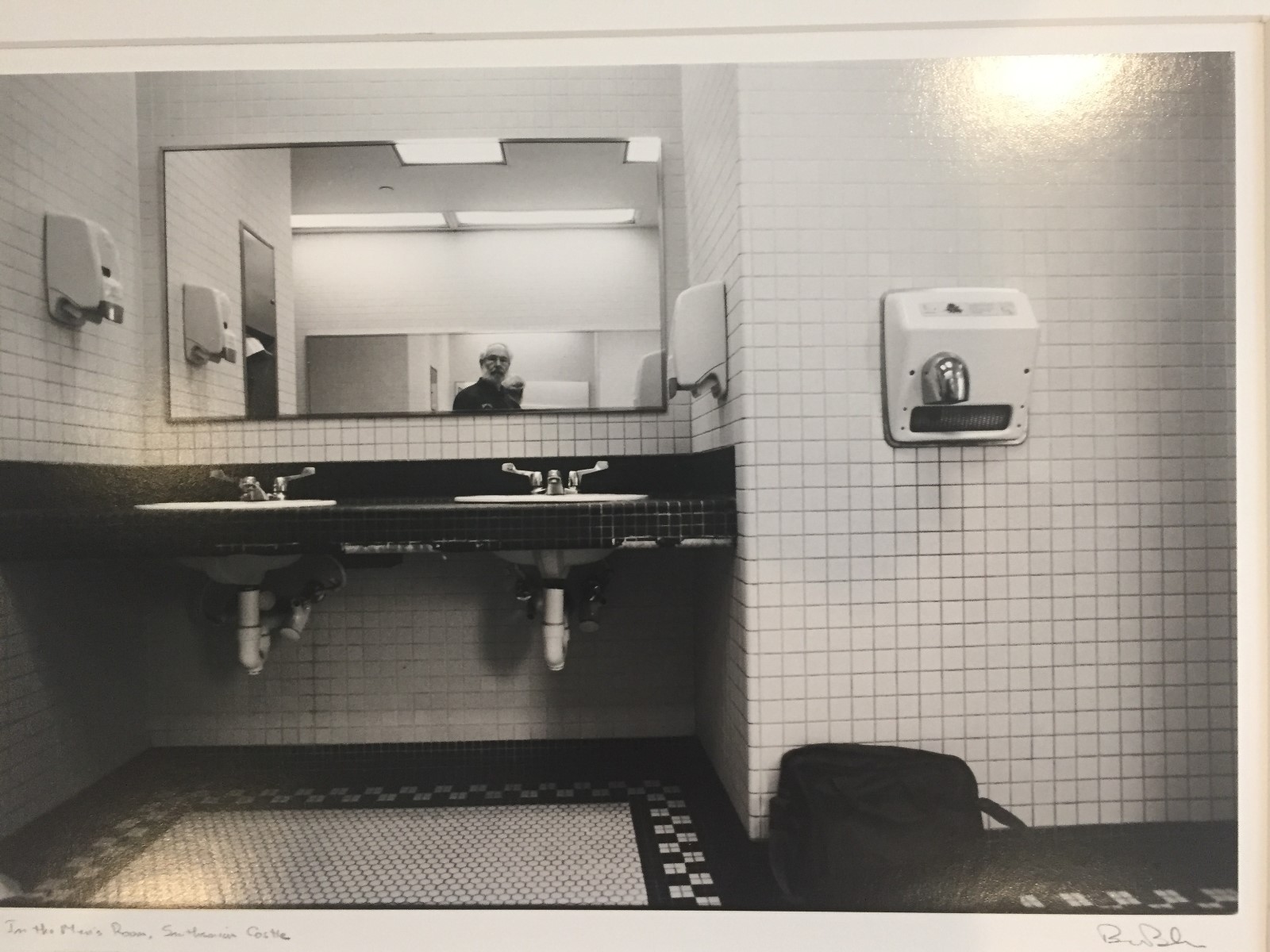 BRUCE BLUM SIGNED B&W Photo Print (16″X 20″)– “In the Men’s Room “