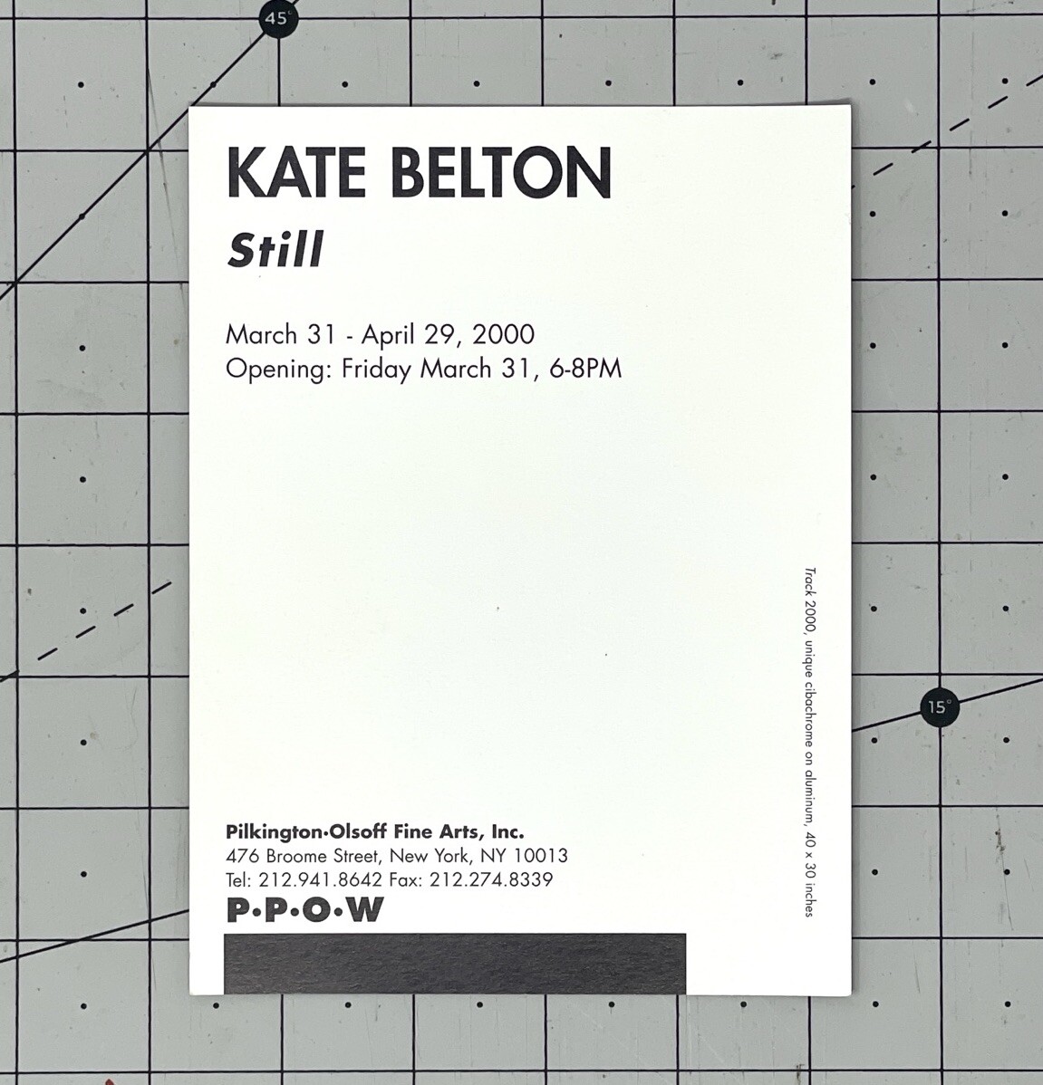 Kate Belton Art Announcement Card March 2000 – Still – Photography Show NYC